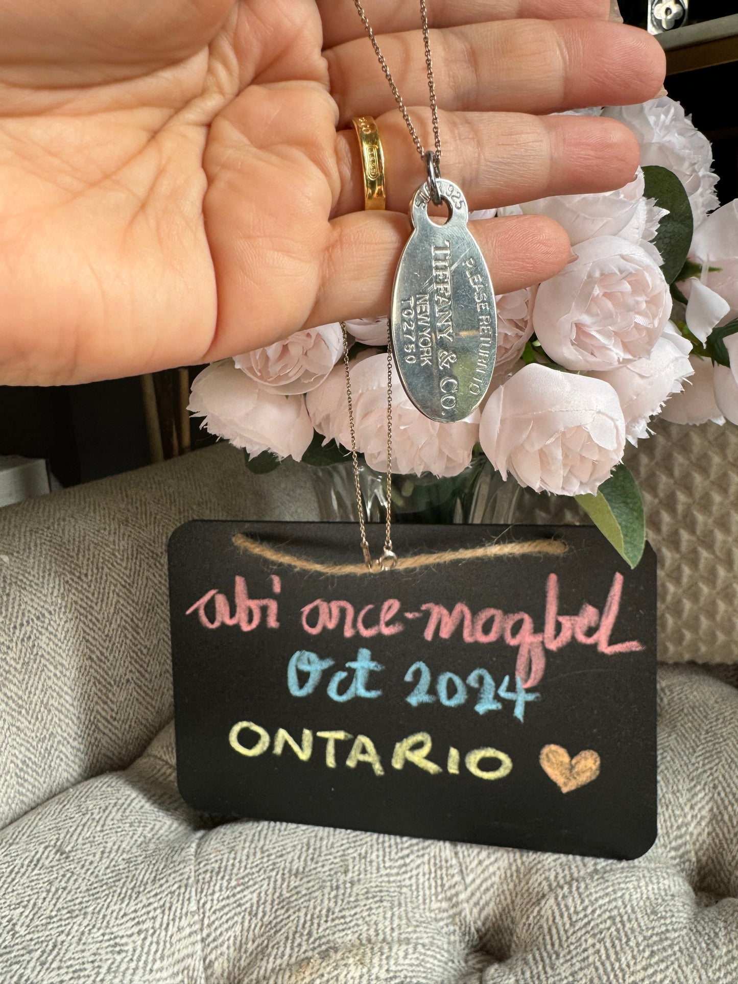 Tiffany & Co. Sterling Silver Oval pendant/necklace