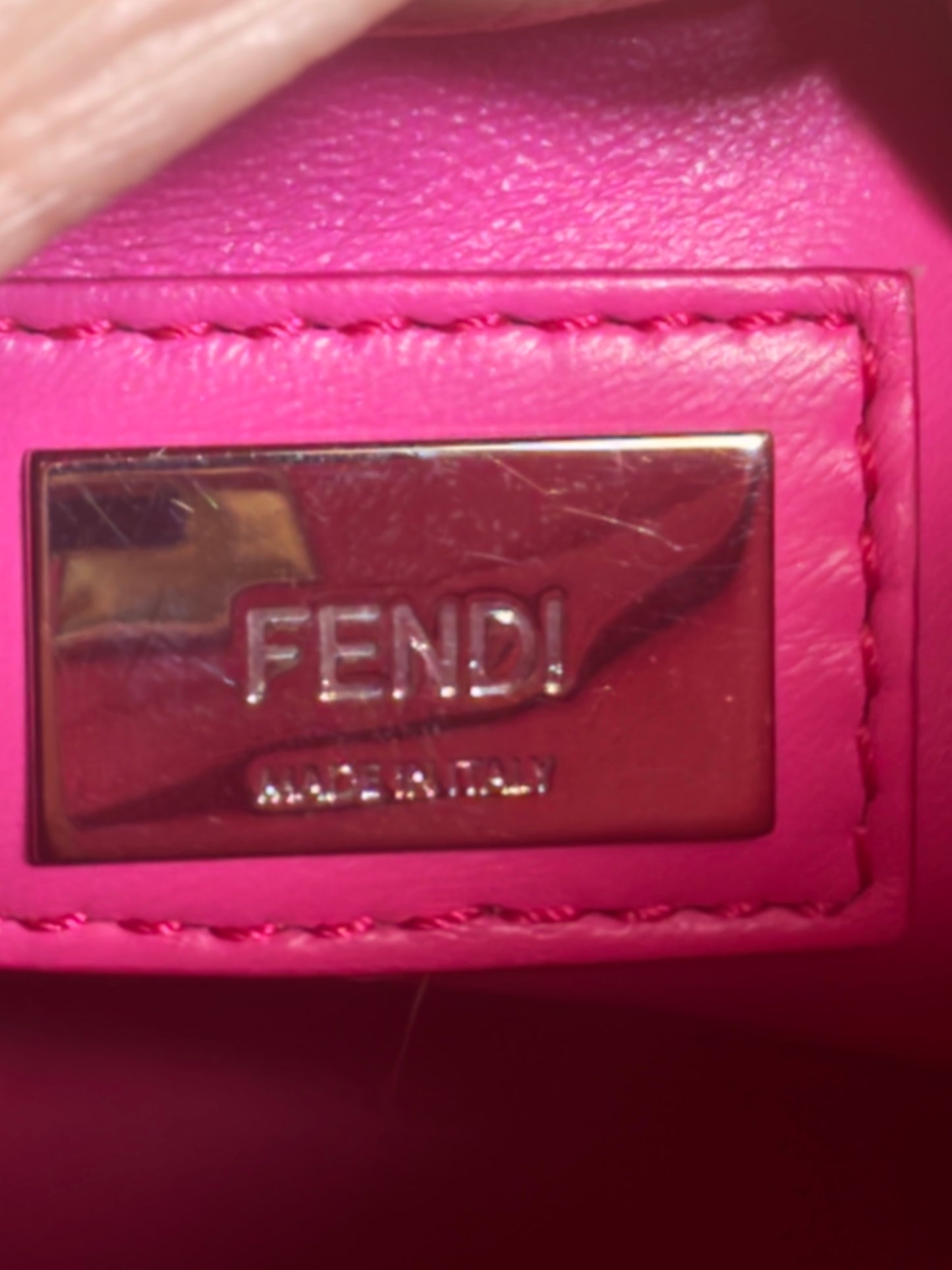 FENDI
Nappa Lace Up Mini Peekaboo Iconic Satchel in Geranio