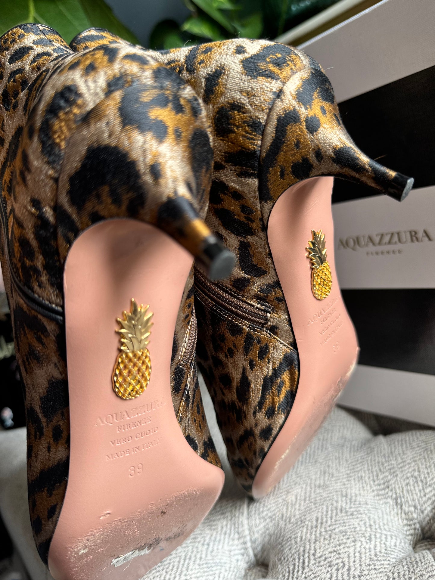 Aquazzura Leopard Print Quant 45 in size 39