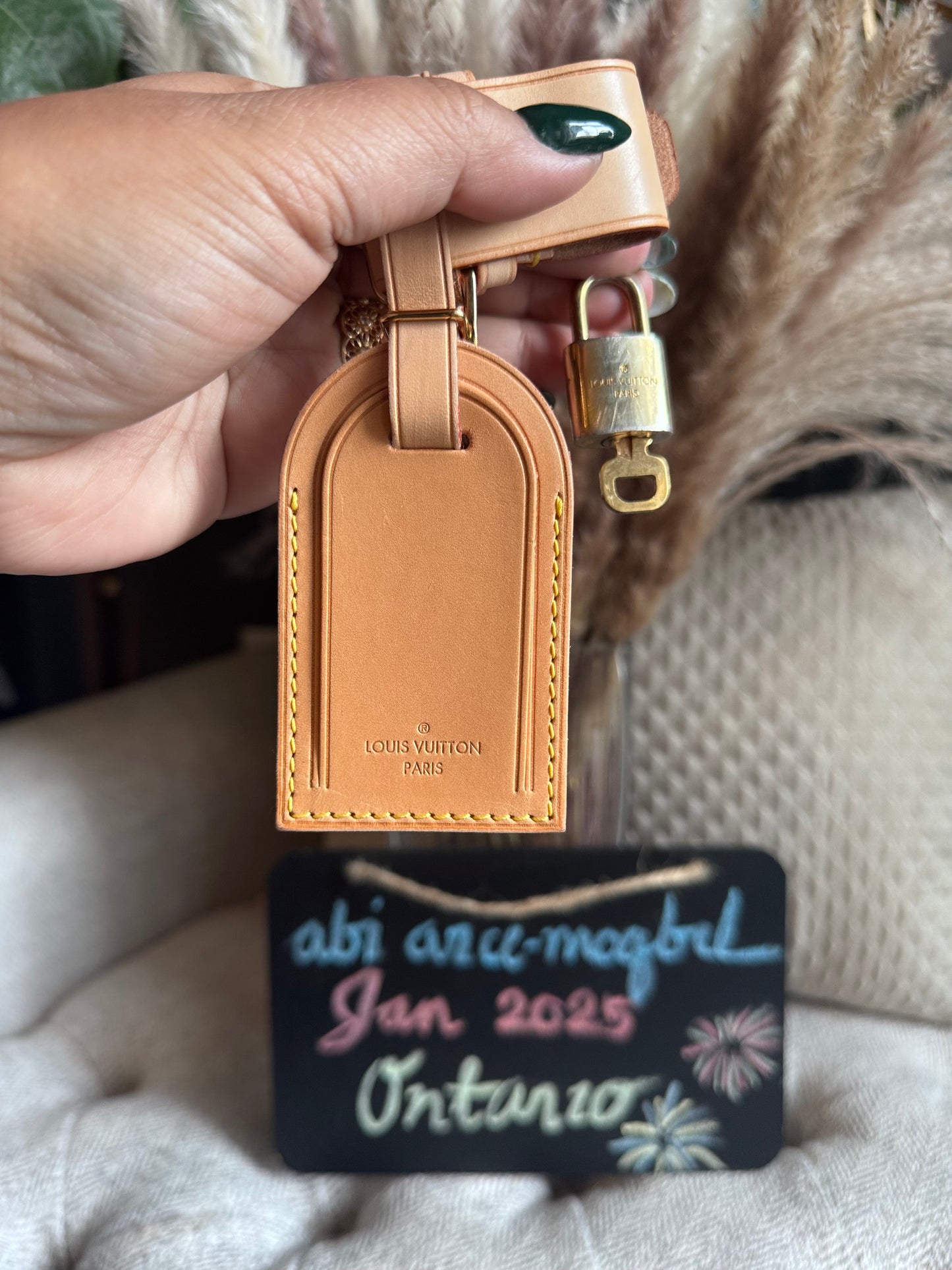 Louis Vuitton Luggage tag/Poignet + Lock/Key Bundle