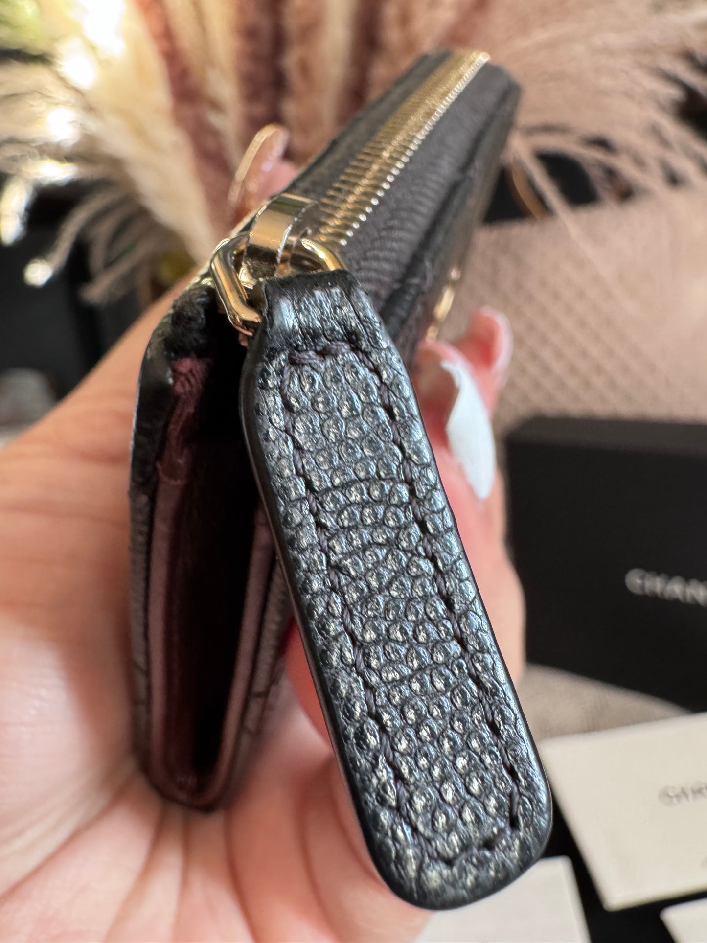 CHANEL Caviar Quilted Zipped Key Holder Case