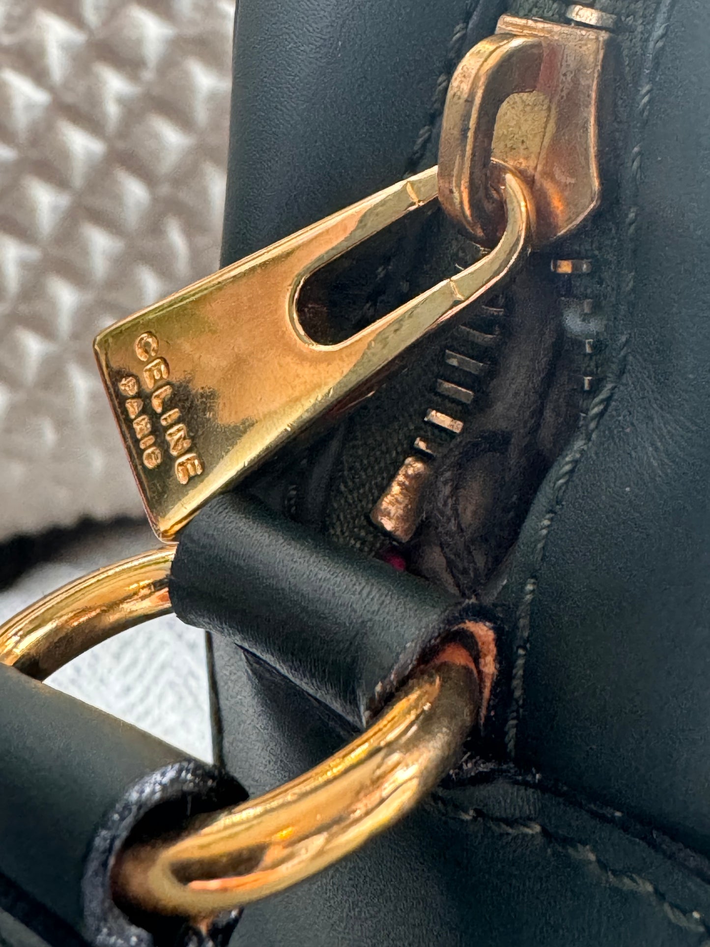 Celine Vintage Camera Bag in Amazone