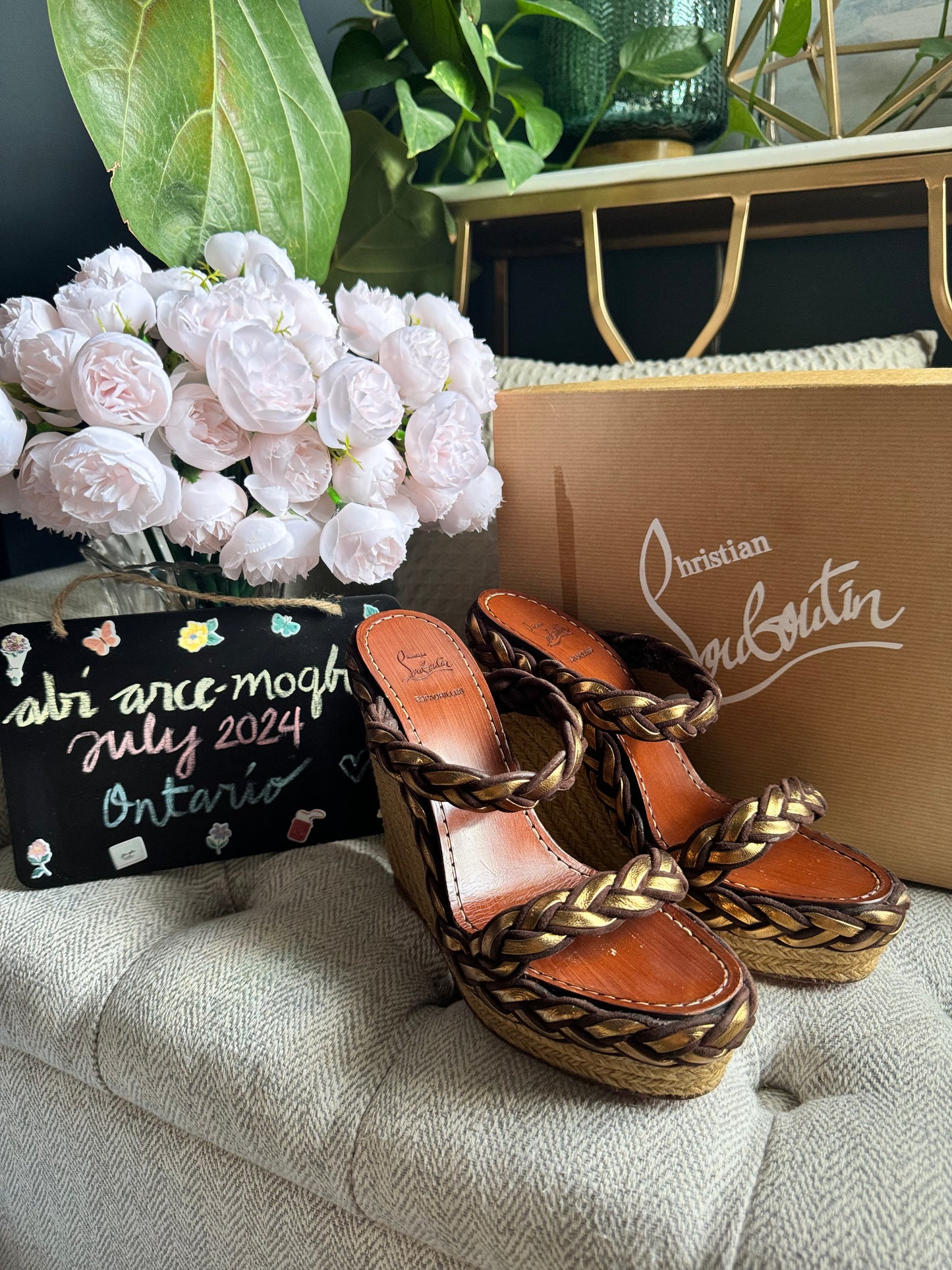 Christian Louboutin Cadena Tresse 140 Wedge Sandals