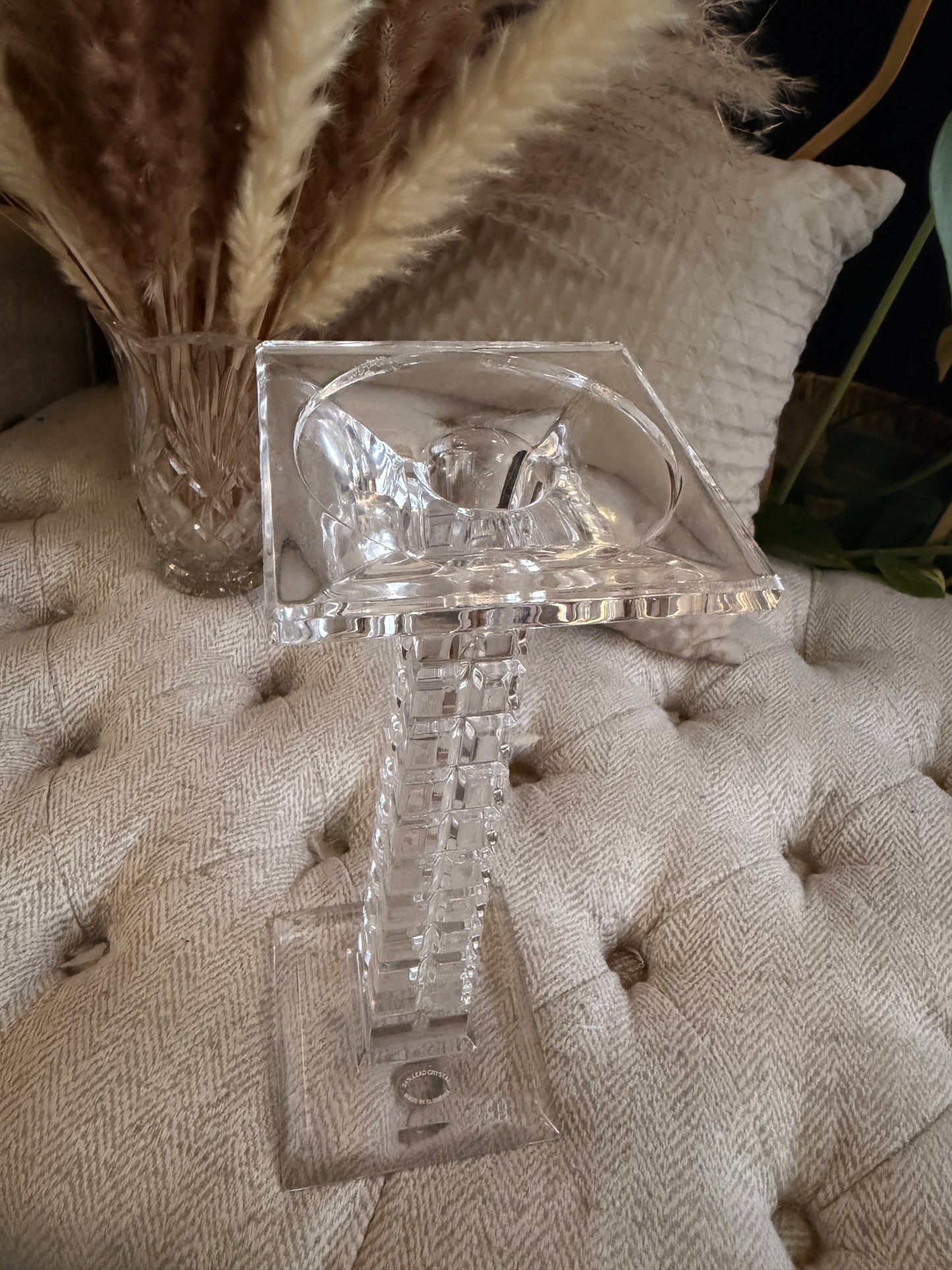 24% Lead Crystal Candle Holder