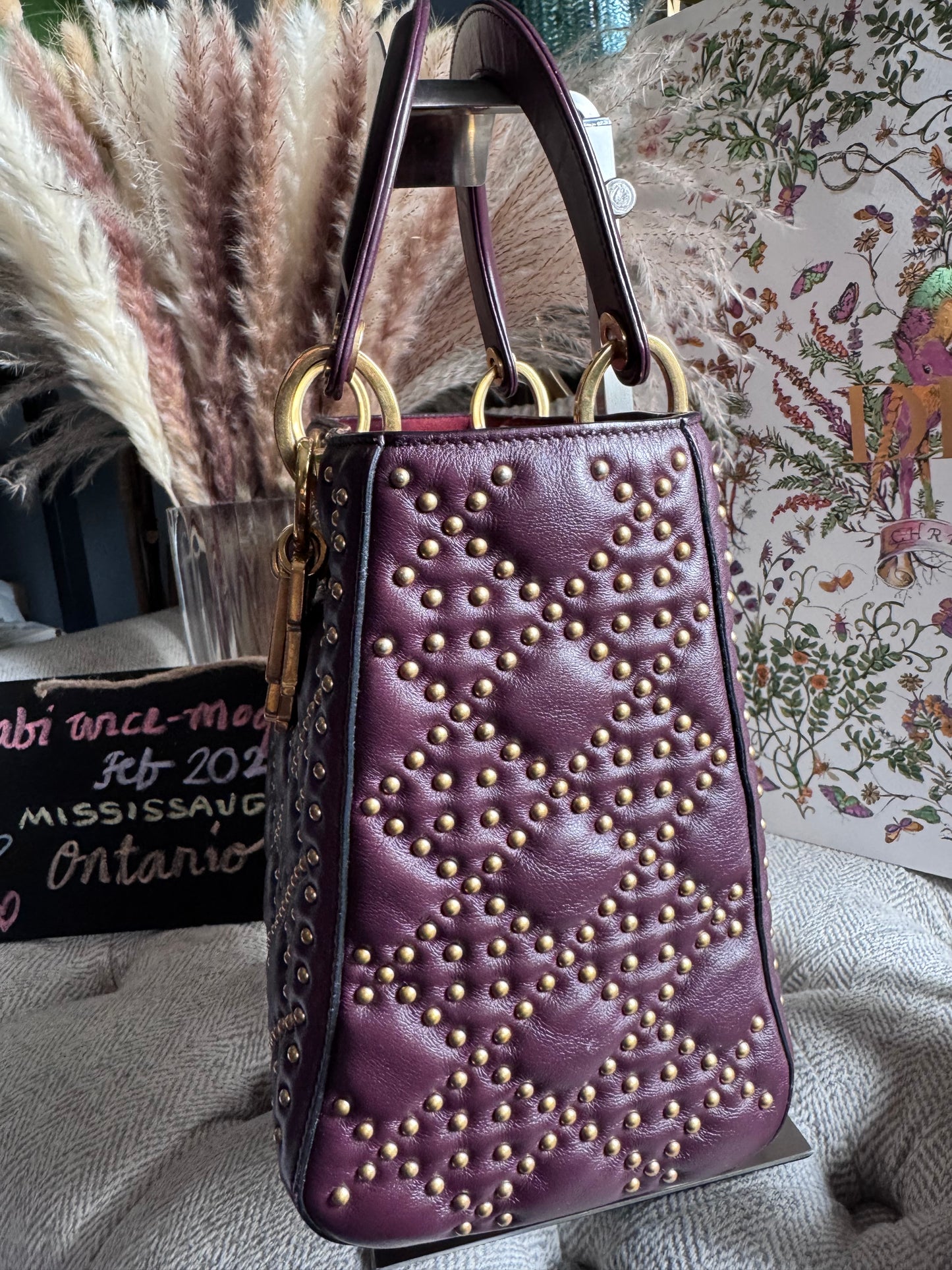 Dior Medium Cannage Studded Lady Dior