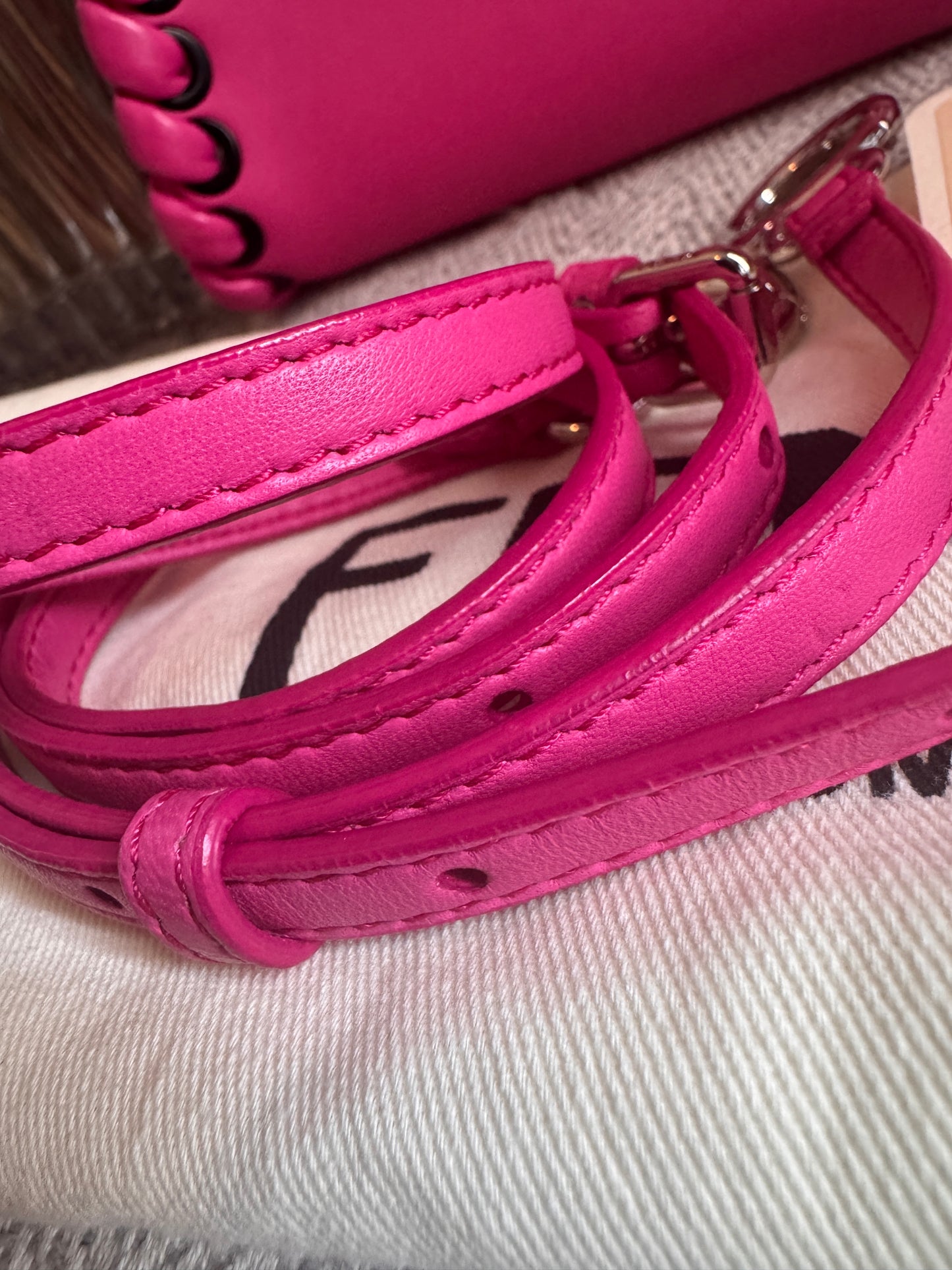 FENDI
Nappa Lace Up Mini Peekaboo Iconic Satchel in Geranio