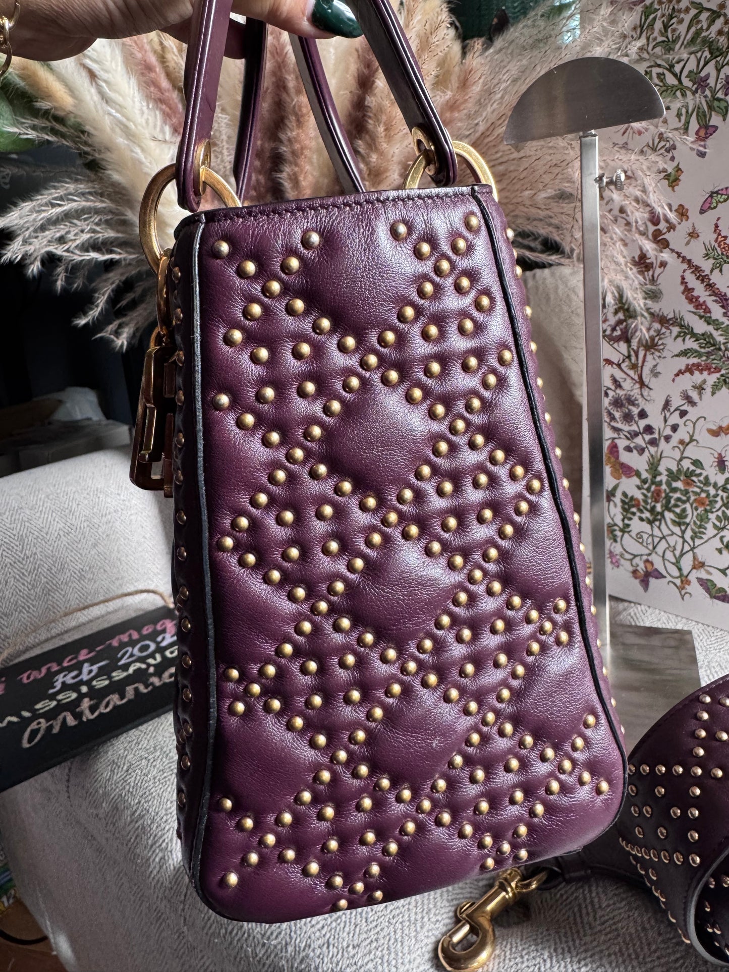 Dior Medium Cannage Studded Lady Dior