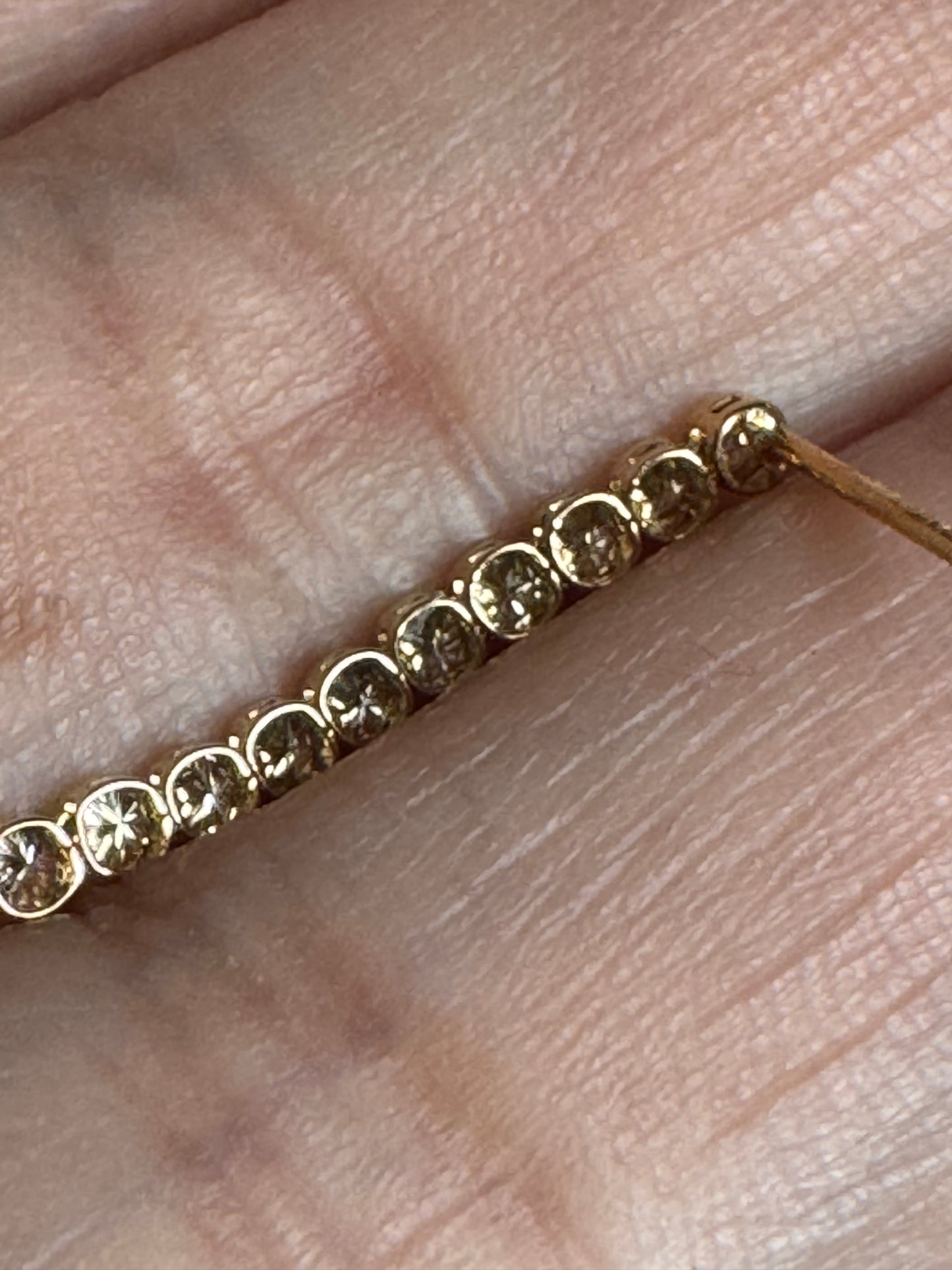 18K Yellow Gold Diamond Tennis Earrings