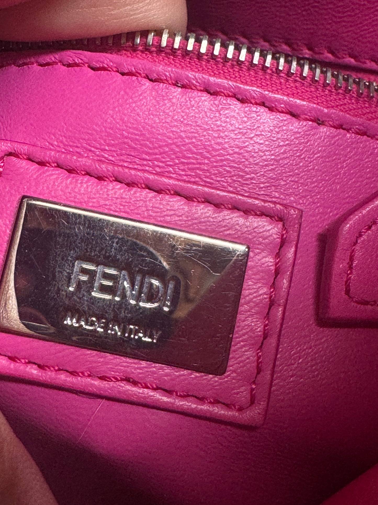FENDI
Nappa Lace Up Mini Peekaboo Iconic Satchel in Geranio