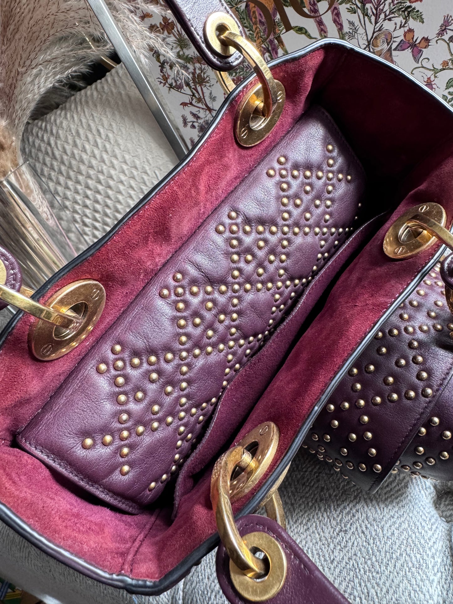 Dior Medium Cannage Studded Lady Dior
