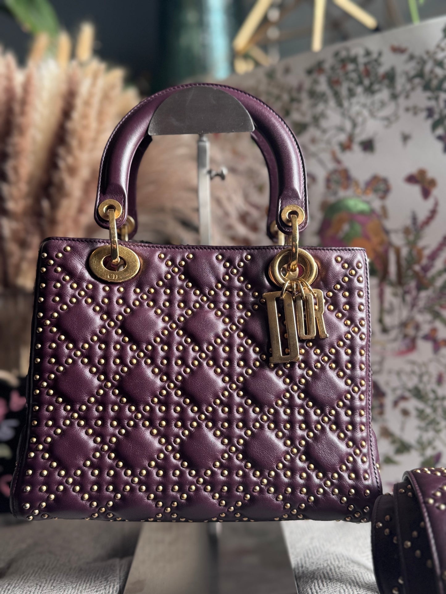 Dior Medium Cannage Studded Lady Dior
