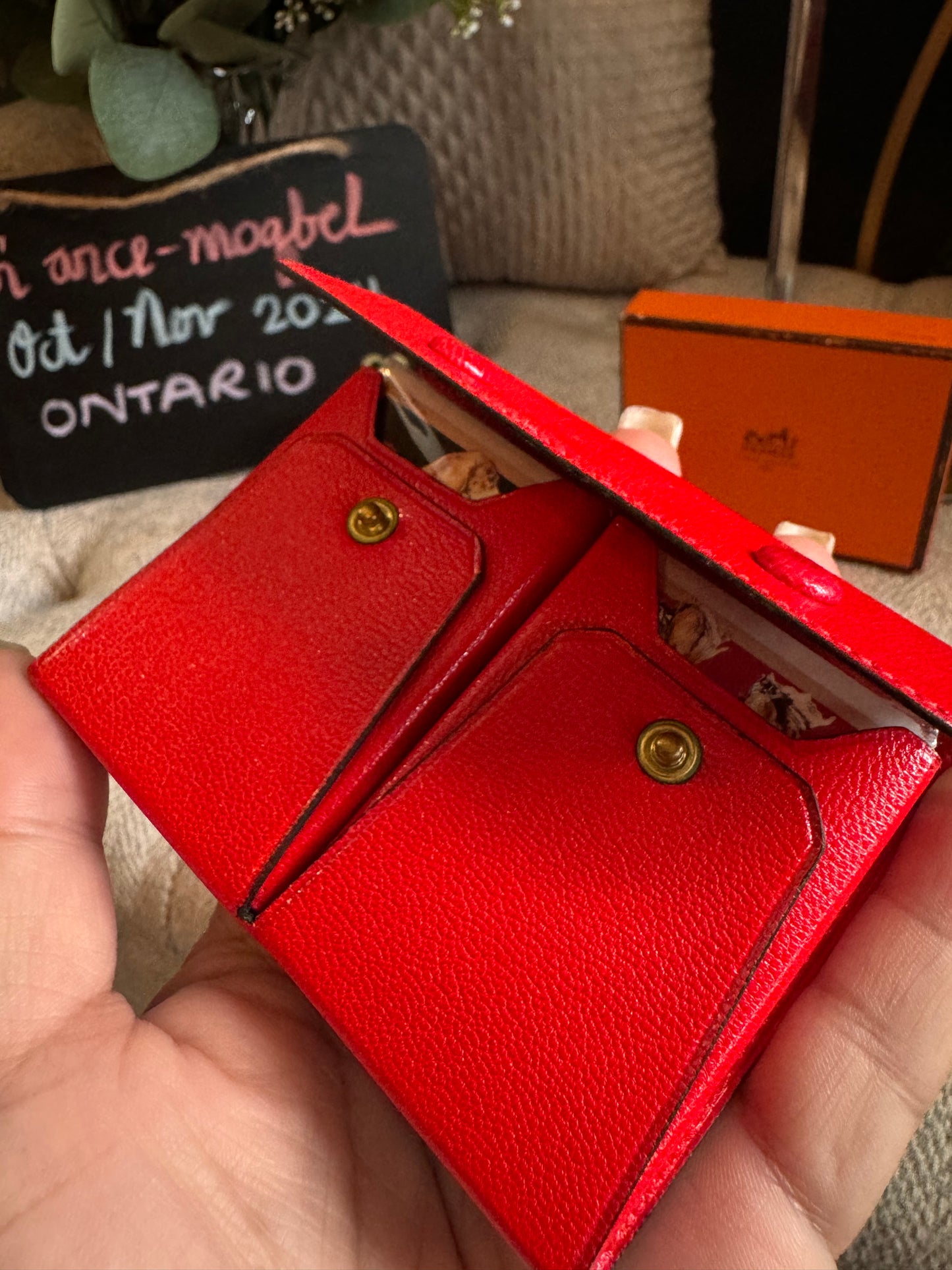 Hermes vintage playing cards with leather case