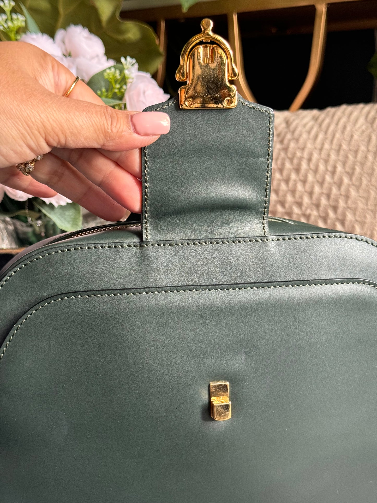 Celine Vintage Camera Bag in Amazone