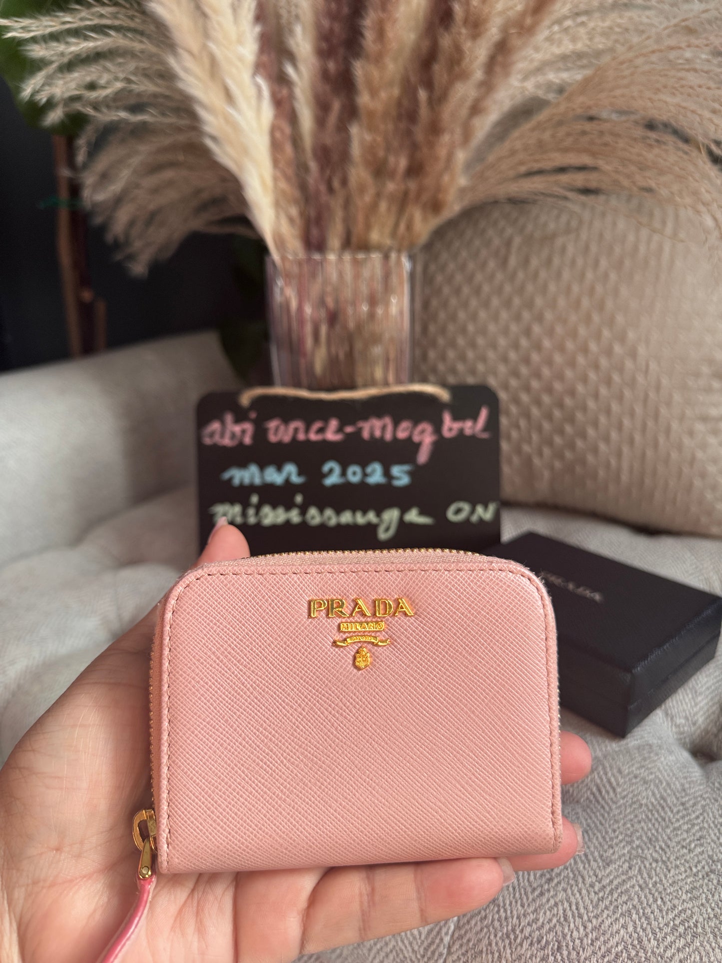 Prada Saffiano Compact wallet in Orchidea