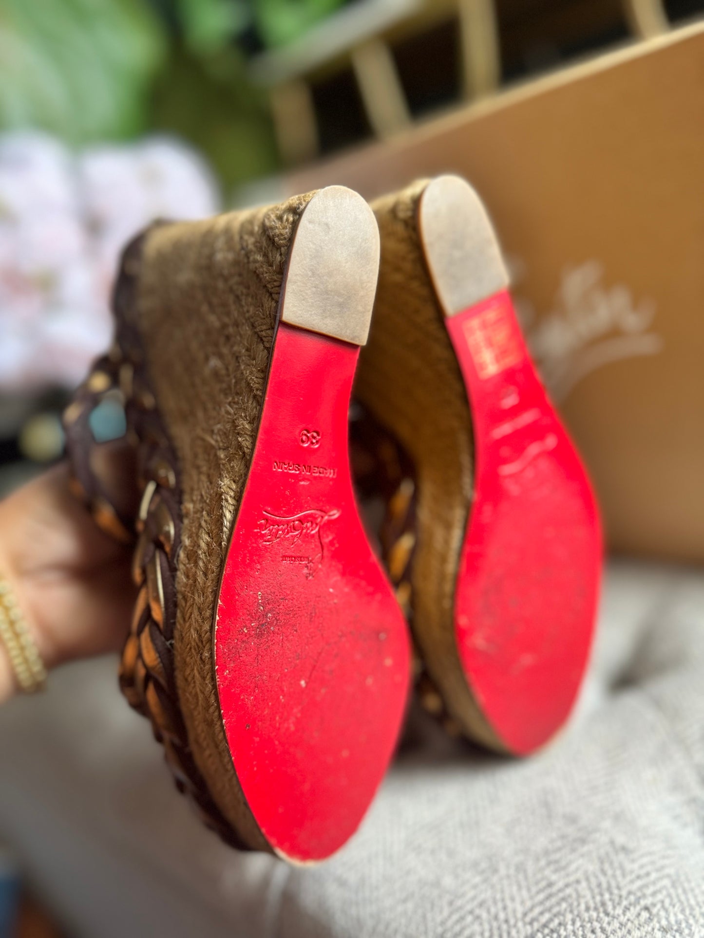 Christian Louboutin Cadena Tresse 140 Wedge Sandals