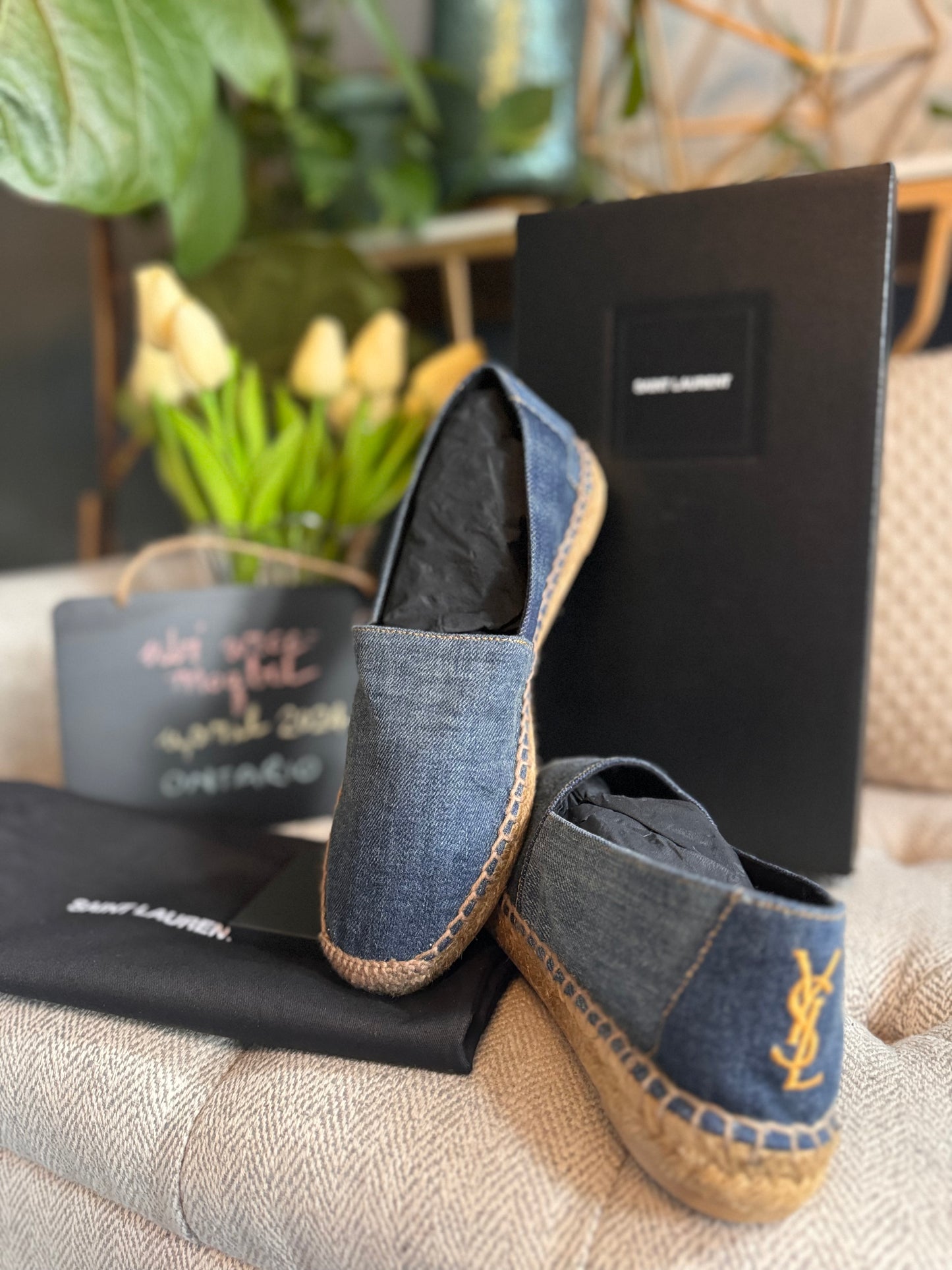 Saint Laurent Espadrilles in Blue Jeans
