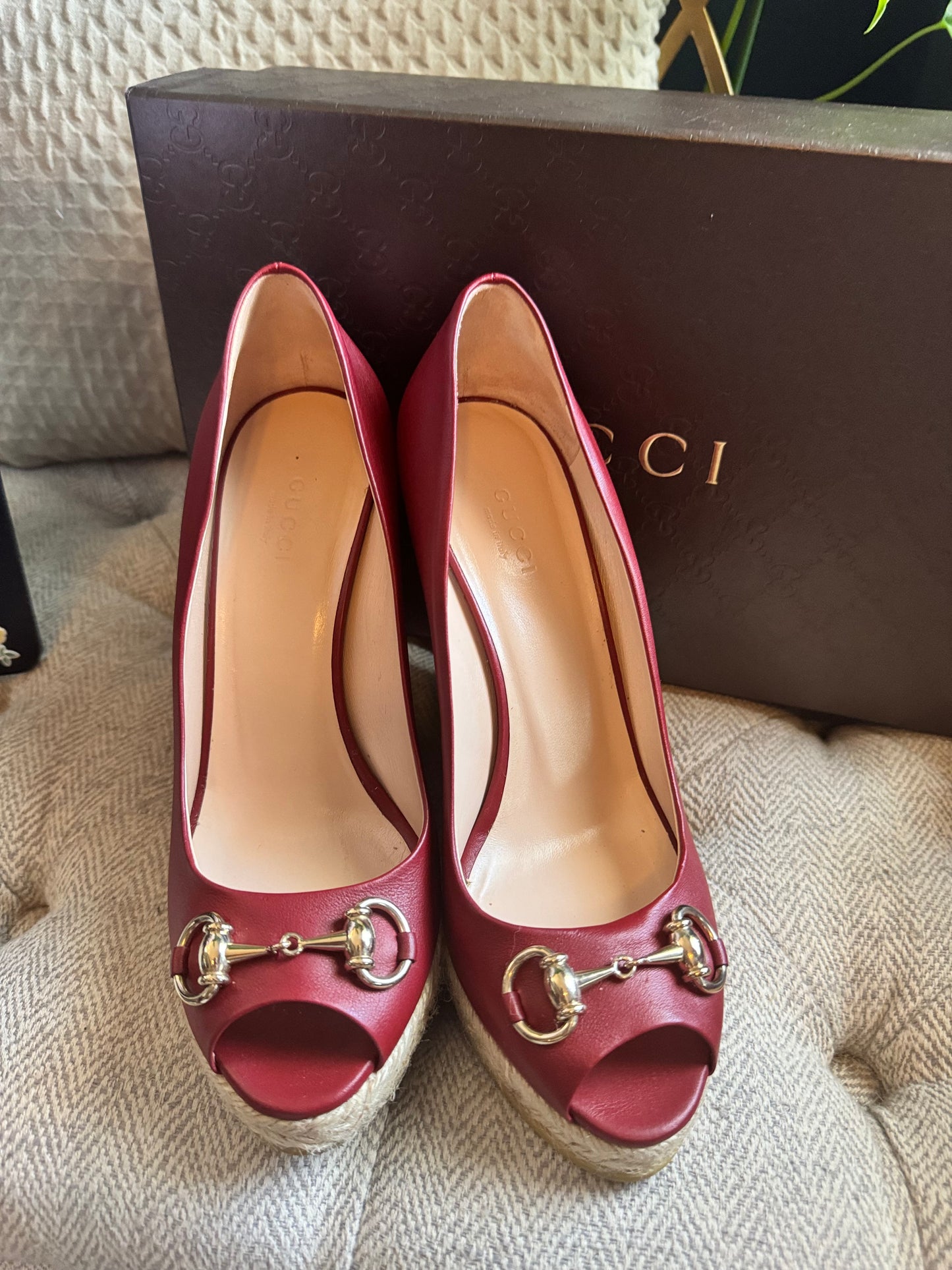 Gucci Horsebit Wedge Pumps