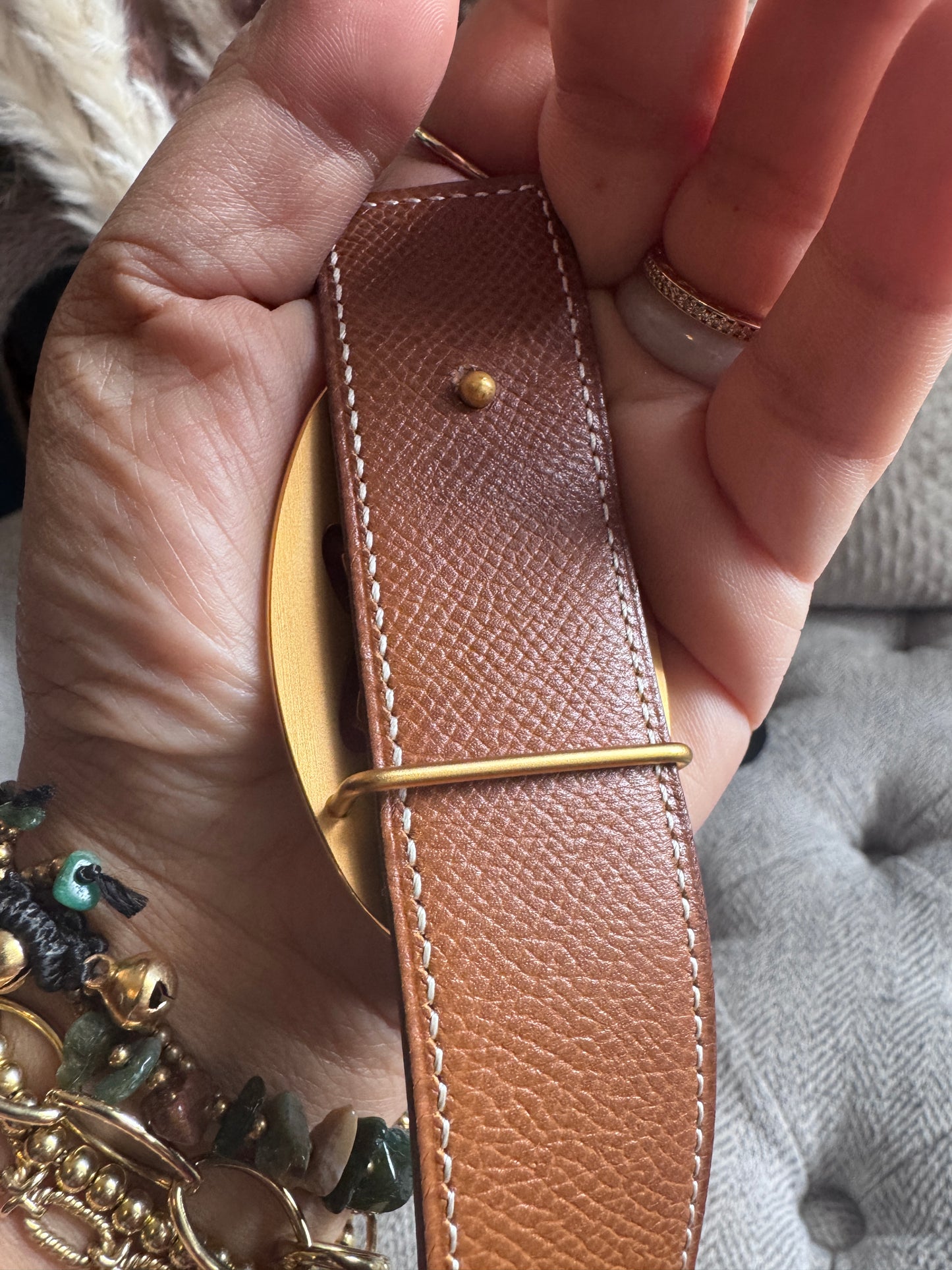 Hermes Belt with Gold Buckle