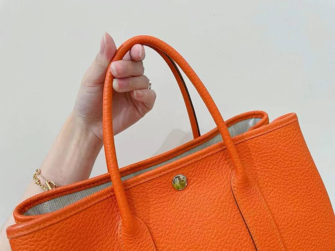 PREORDER ONLY-Hermes Garden Party in Orange Leather