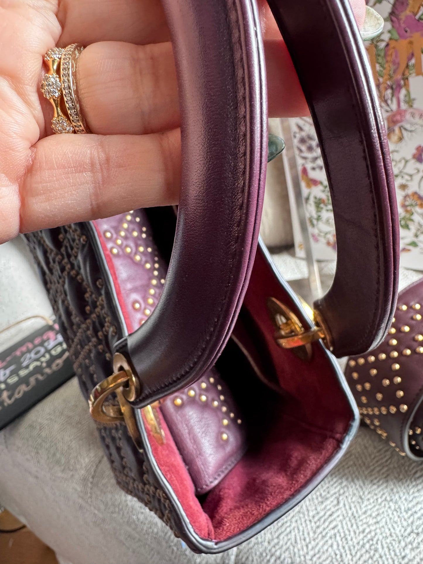 Dior Medium Cannage Studded Lady Dior