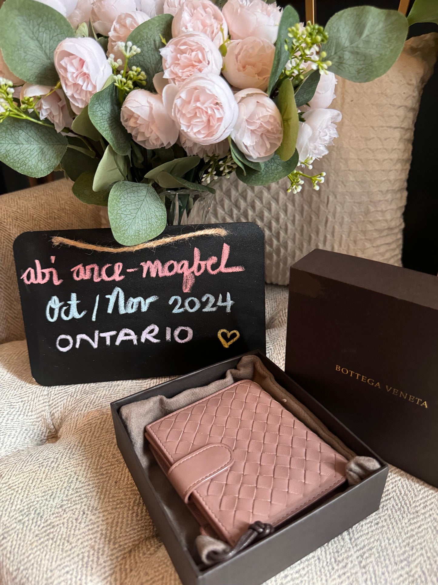 Bottega Veneta Compact Wallet in blush