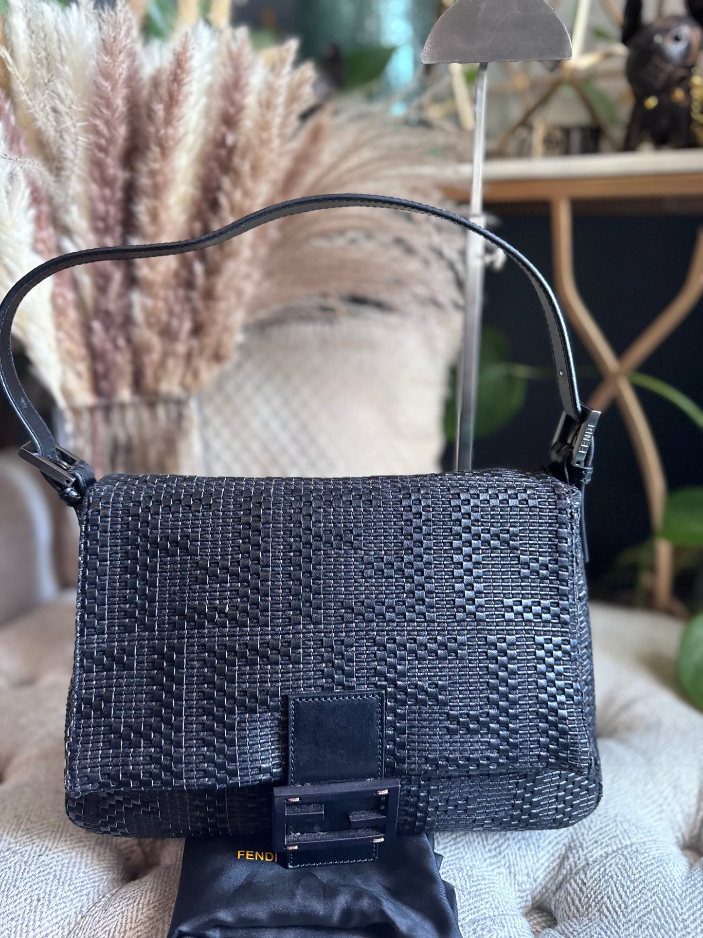 Fendi Leather Weave Mama Baguette
