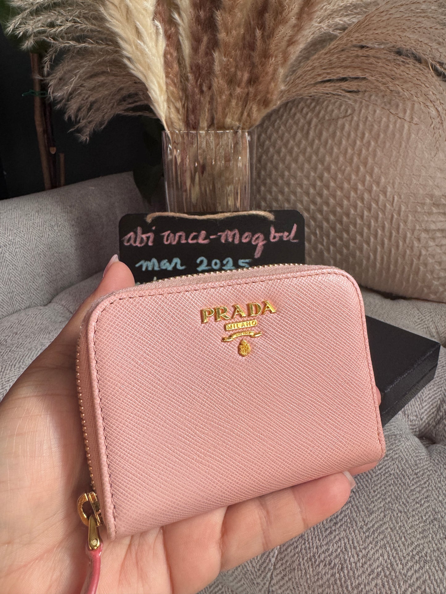 Prada Saffiano Compact wallet in Orchidea