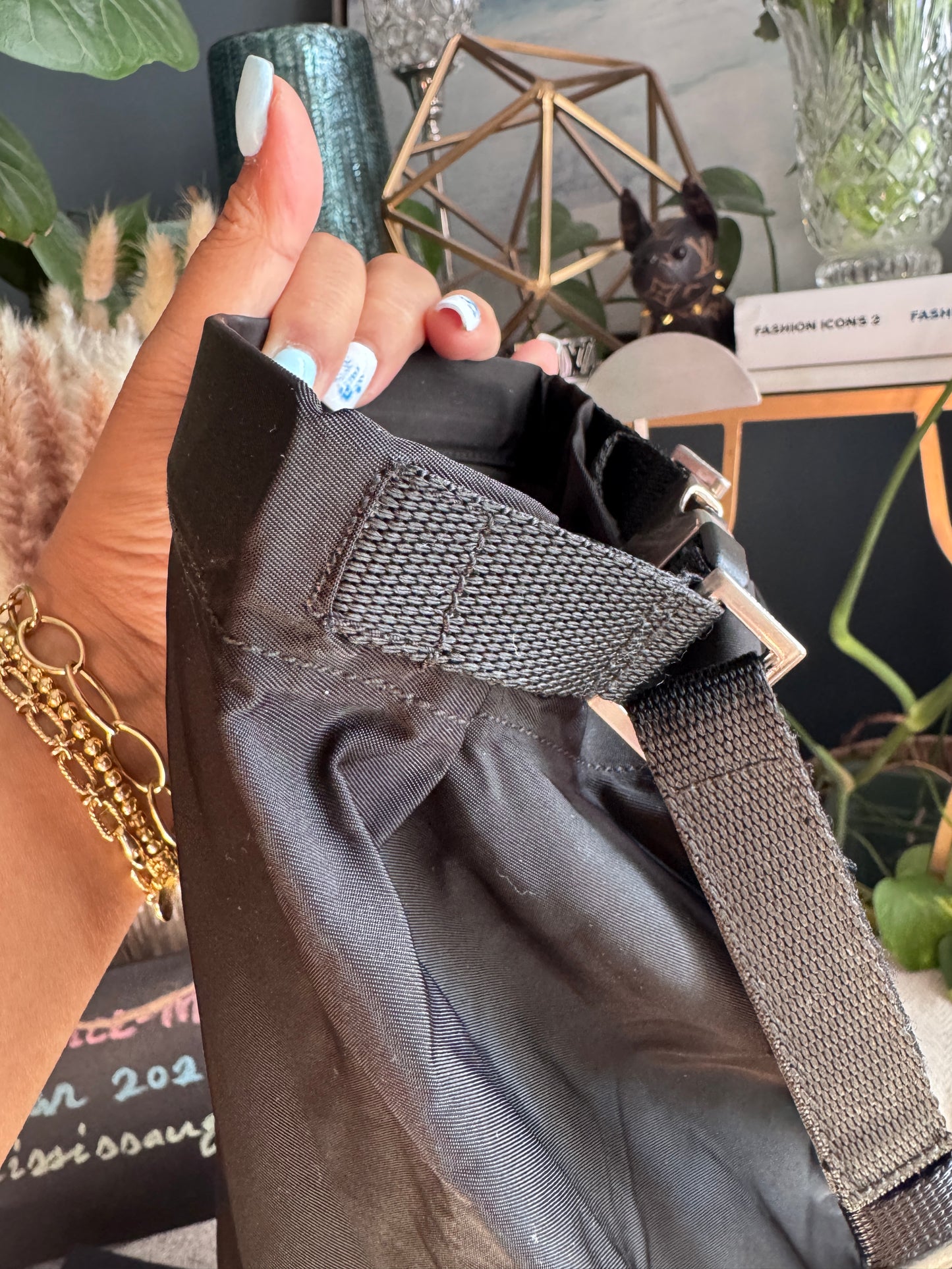 Prada Tessuto Black Nylon Shoulder Bag /Bottle Holder