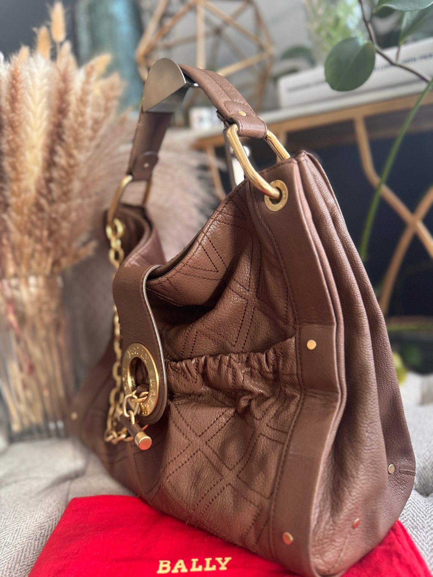 Bally Vintage Quilted Leather Hobo