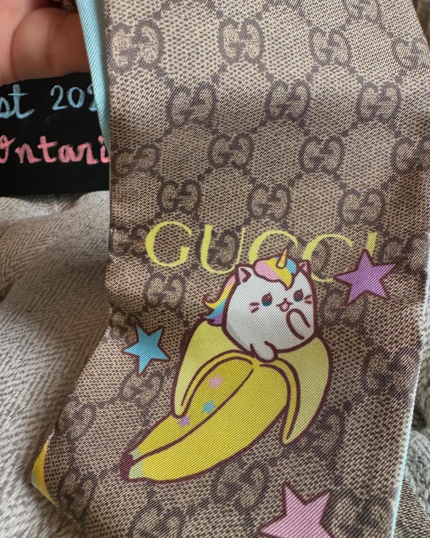 Gucci Bananya Cat Silk Twilly/scarf