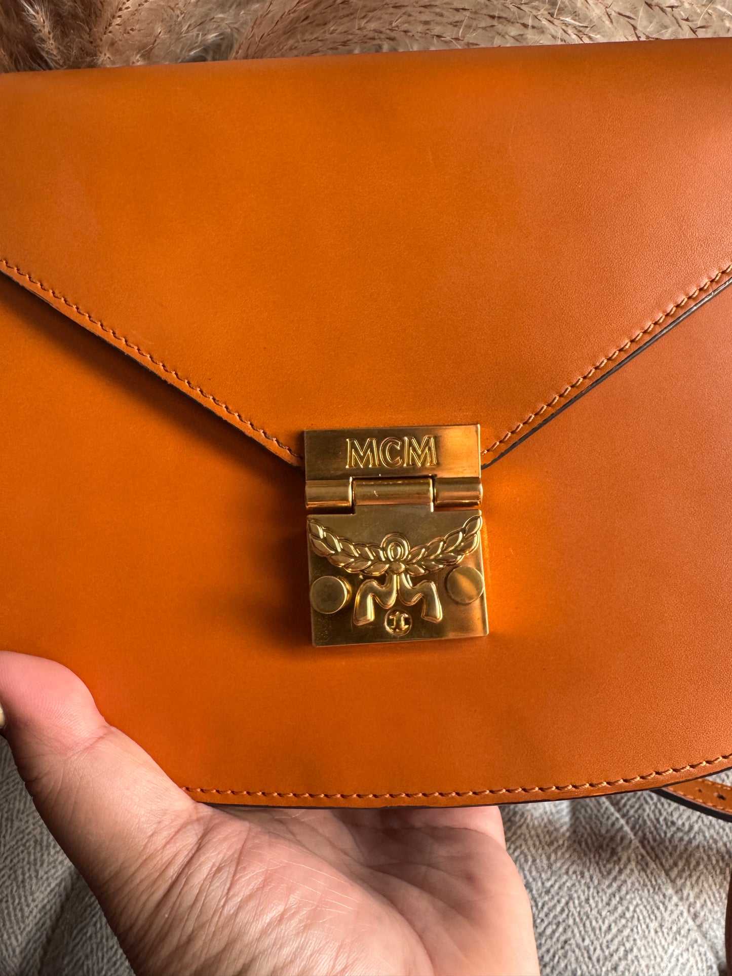MCM Calfskin Patricia Leather Crossbody