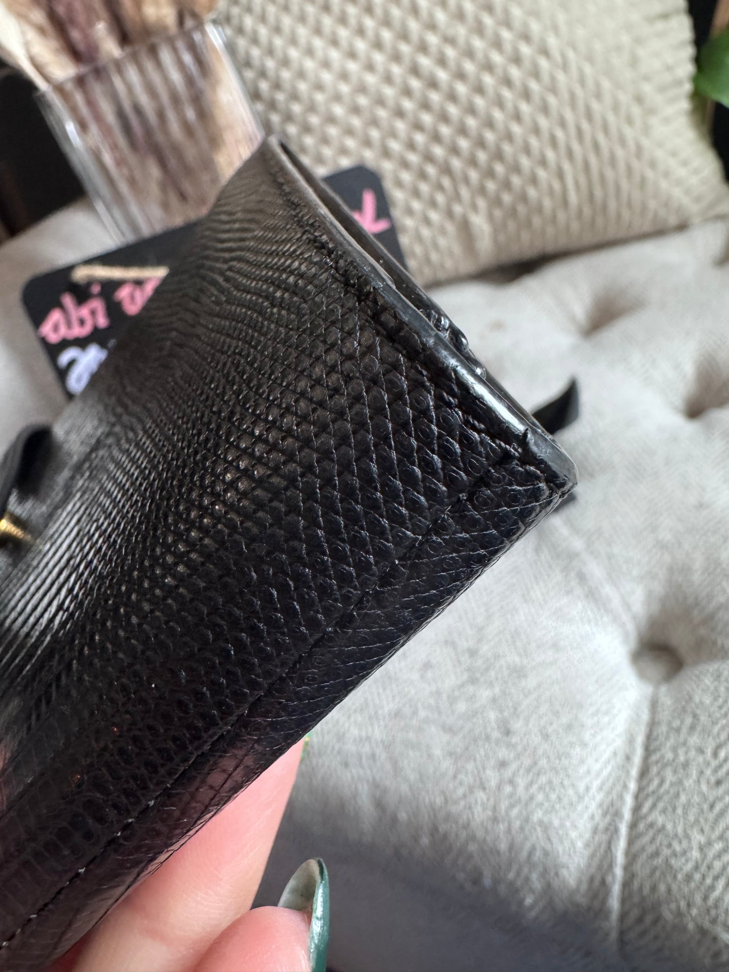 CELINE Large Wallet in Lizard Embossed Calfskin