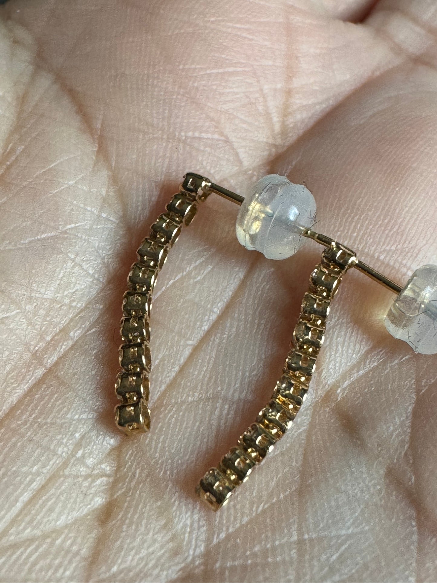 18K Yellow Gold Diamond Tennis Earrings