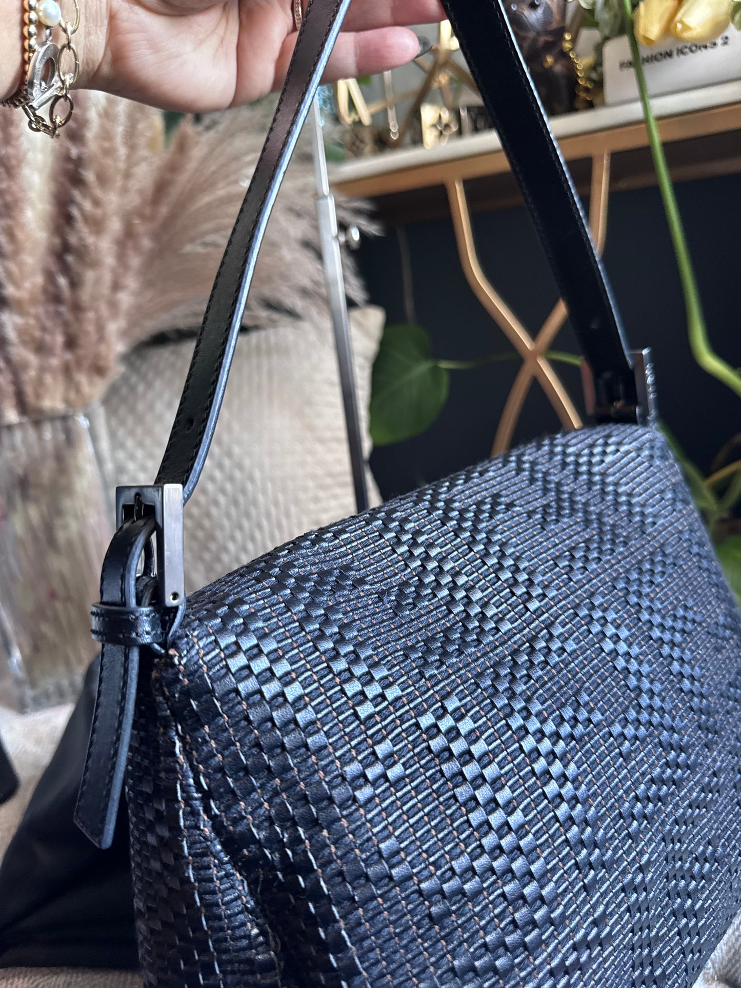 Fendi Leather Weave Mama Baguette