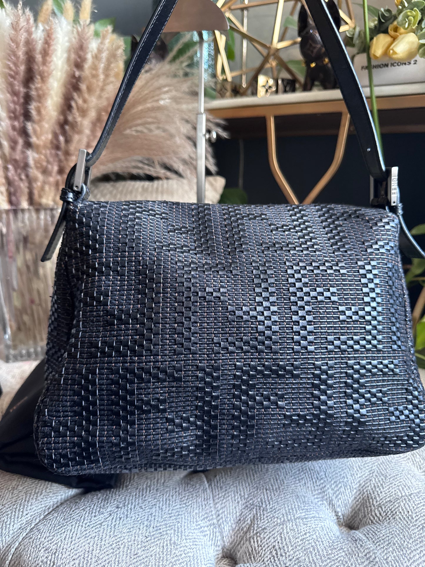 Fendi Leather Weave Mama Baguette