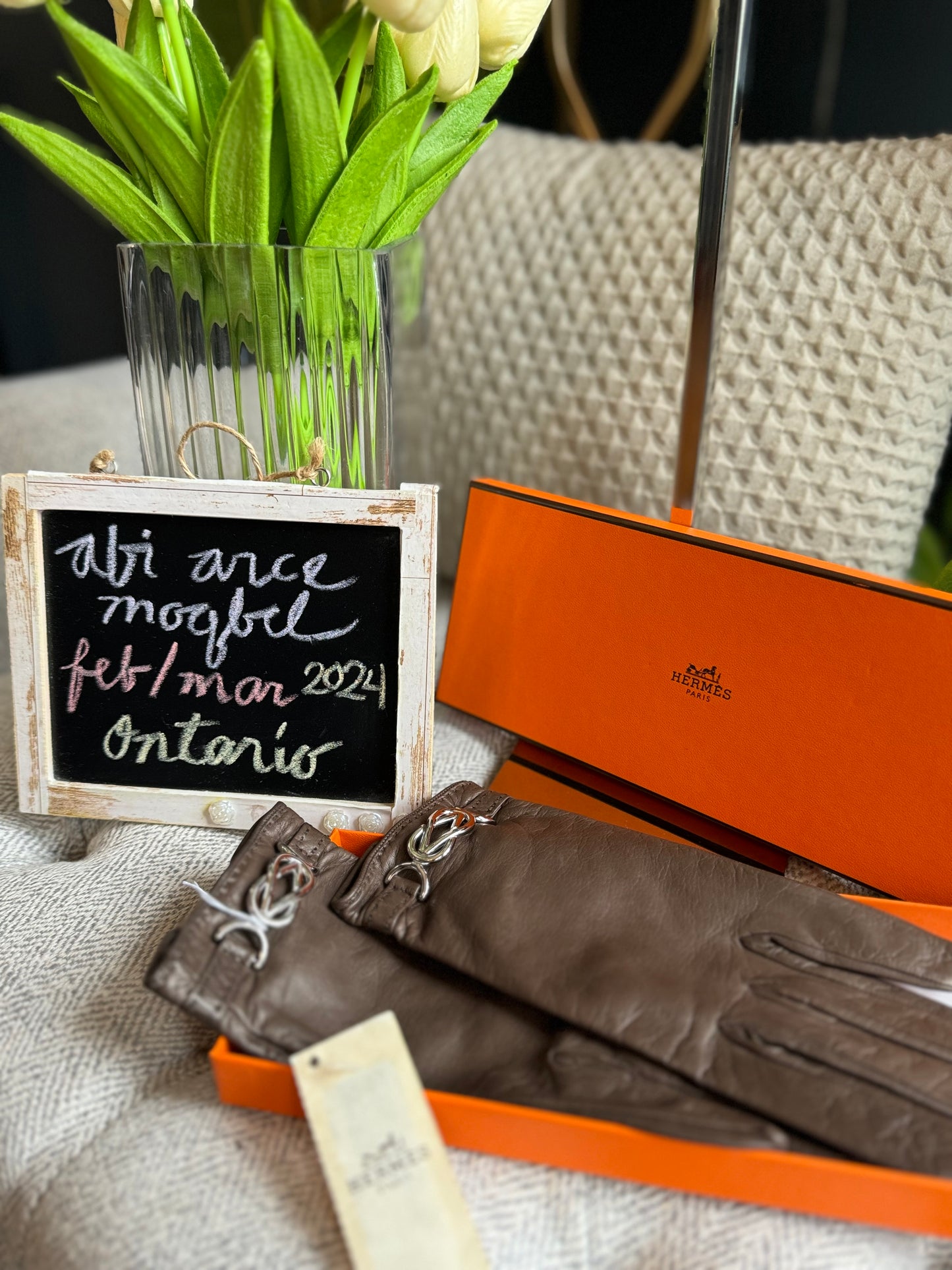 Hermes Fantaisie Leather Gloves