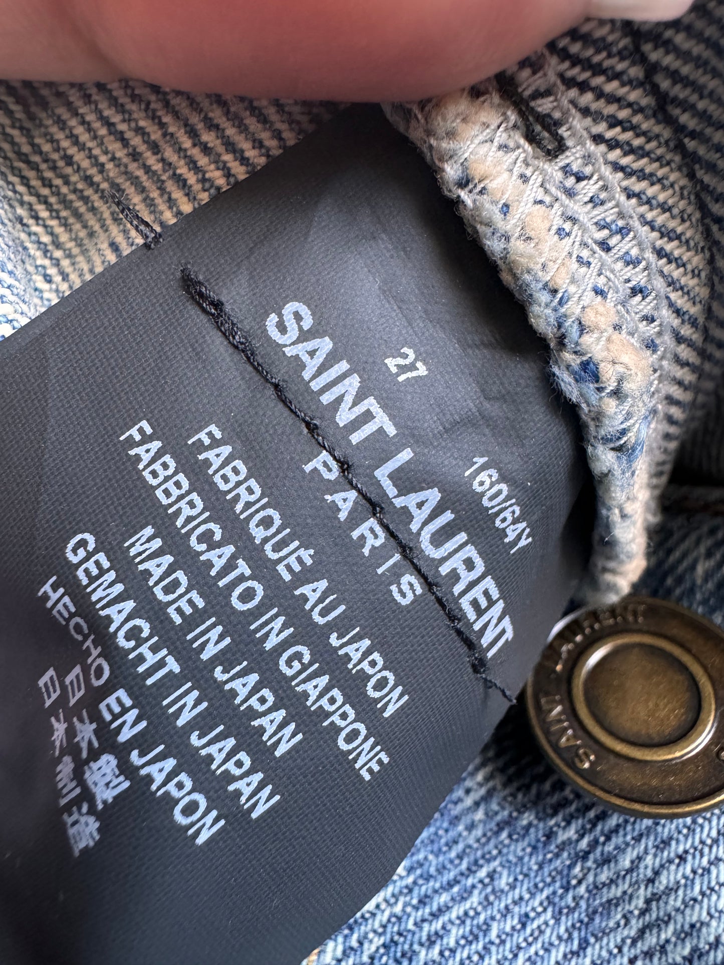 YSL Denim Skirt with Lace Hem