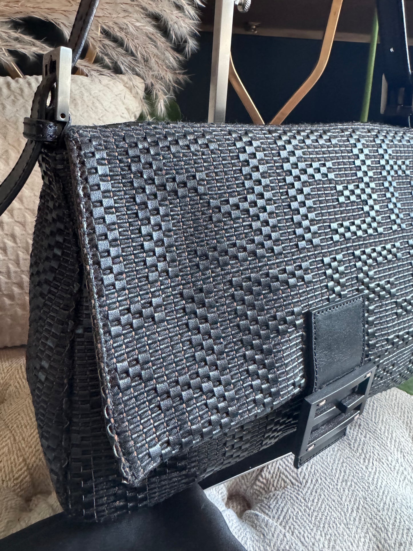 Fendi Leather Weave Mama Baguette