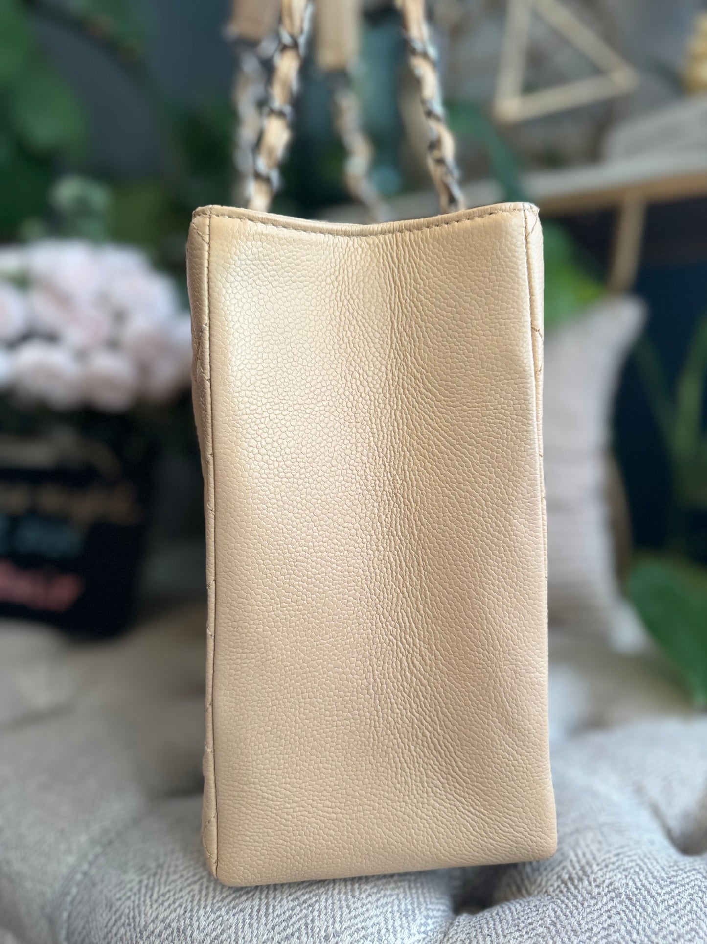 Chanel Beige Caviar GST with Silver Hardware