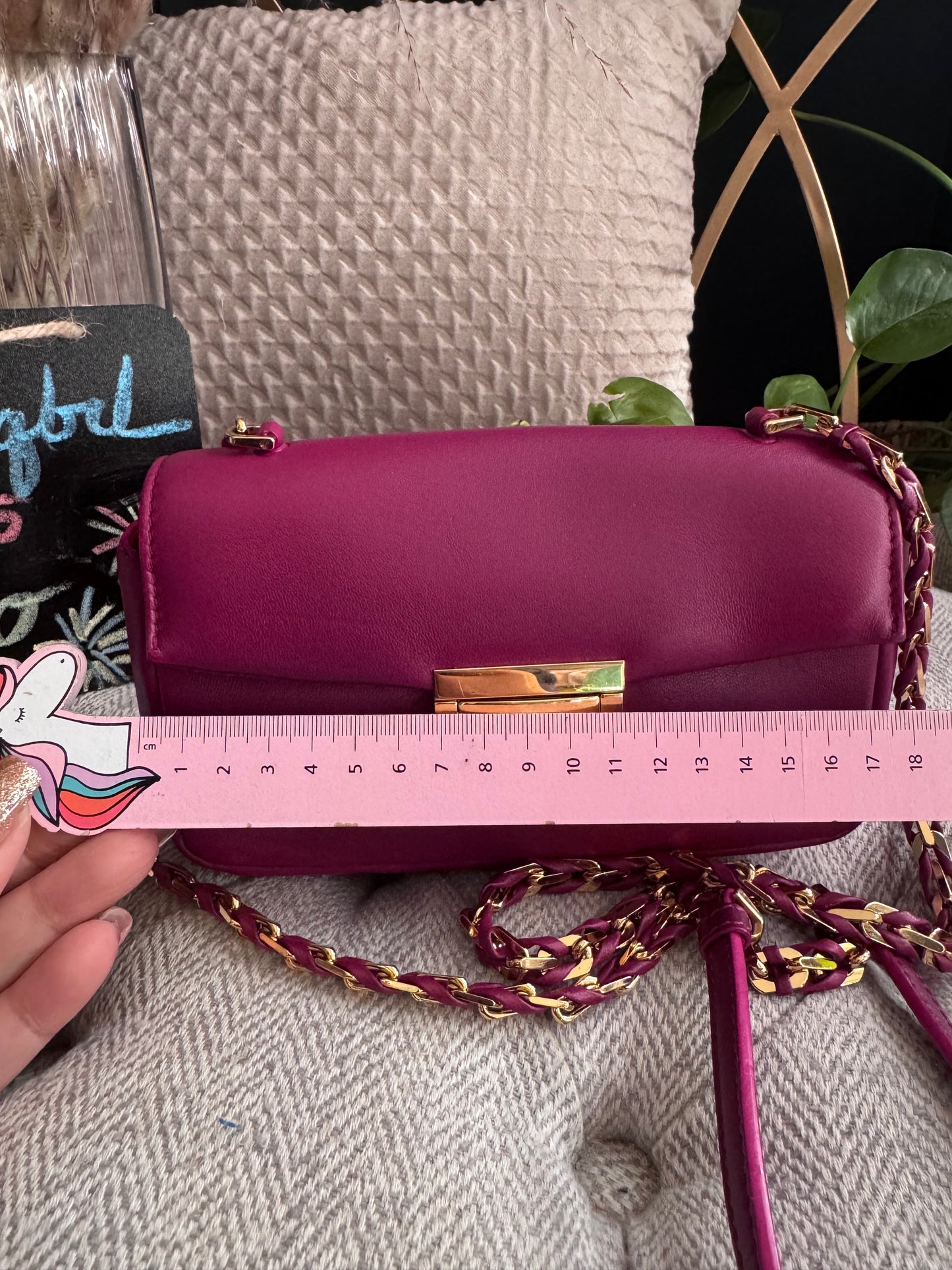 FENDI Nappa Mini Be Baguette Shoulder Bag Ciclamino