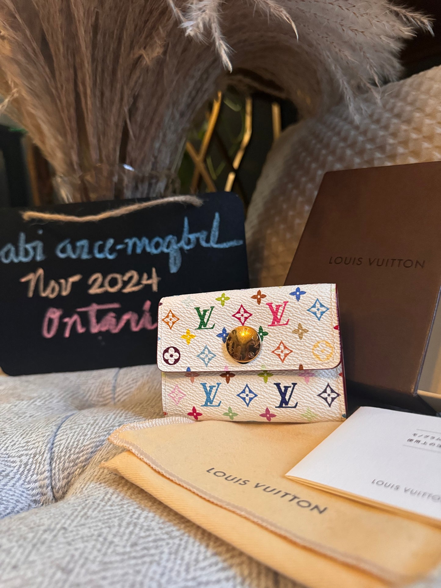 Louis Vuitton x Takashi Murakami Multicolor Business Cardholder in Blanc