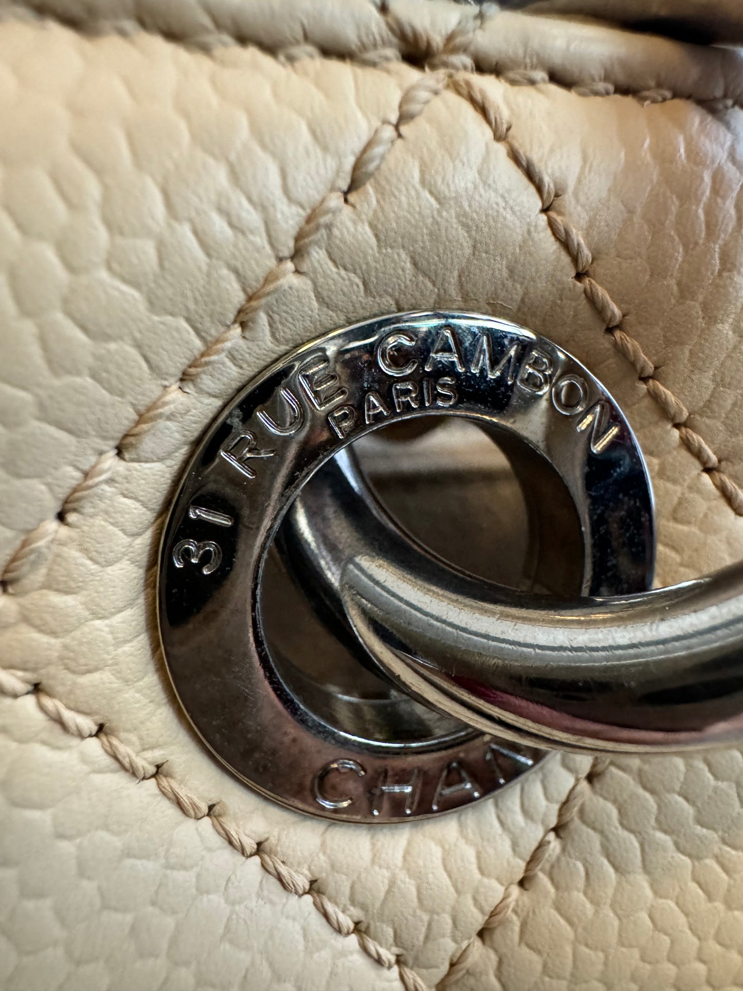 Chanel Beige Caviar GST with Silver Hardware