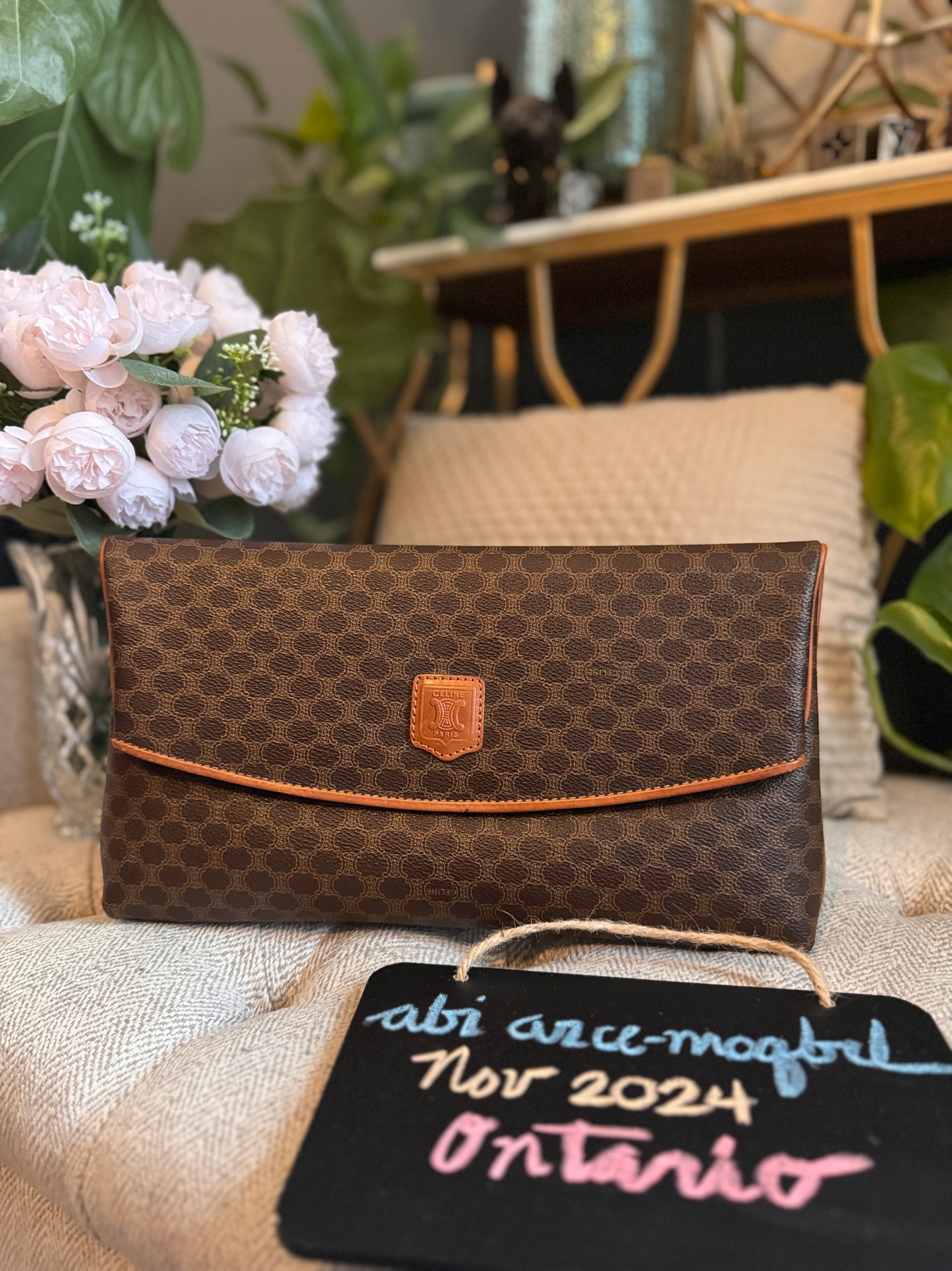 Celine Vintage Macadam Foldover Clutch