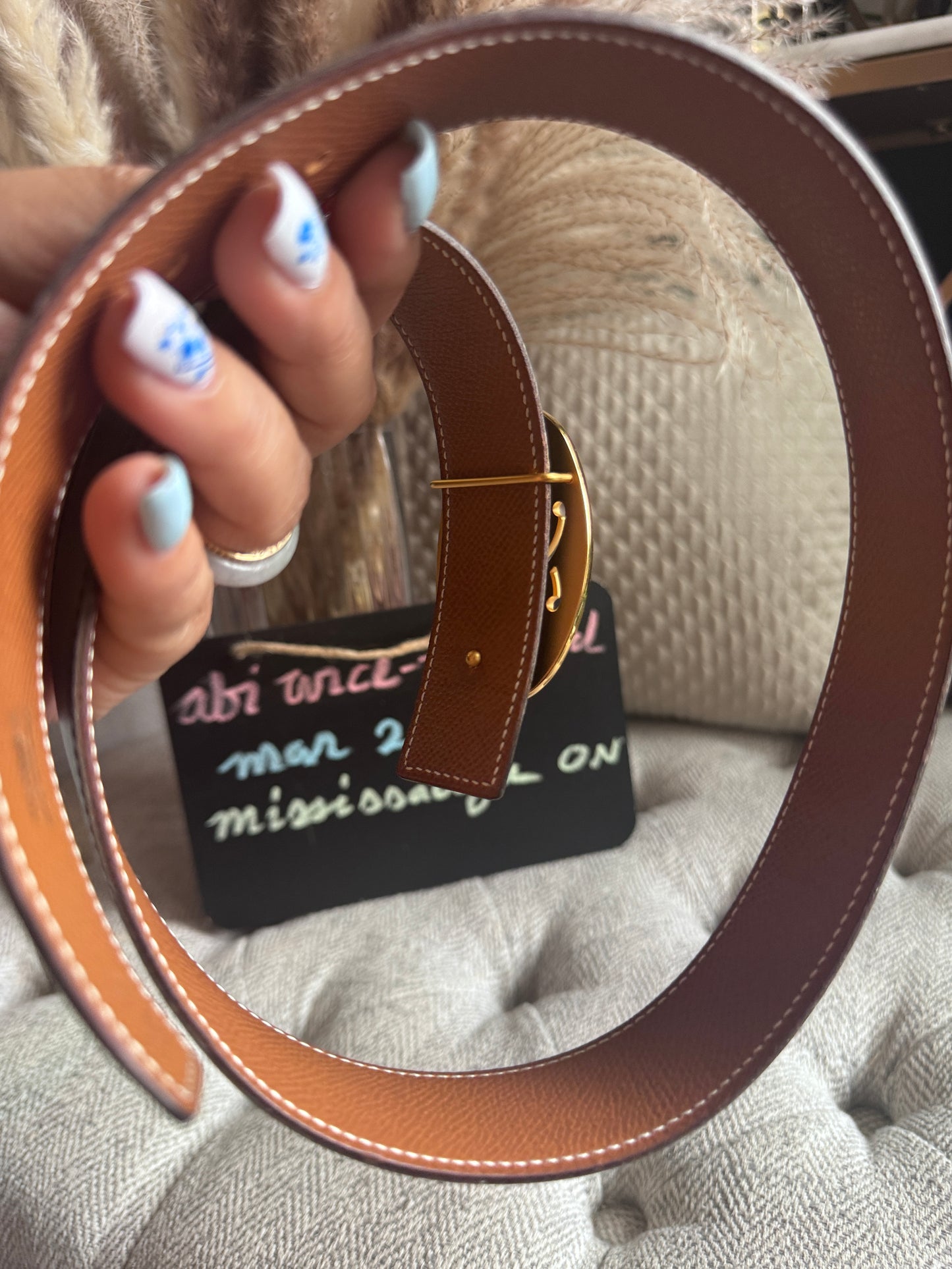 Hermes Belt with Gold Buckle