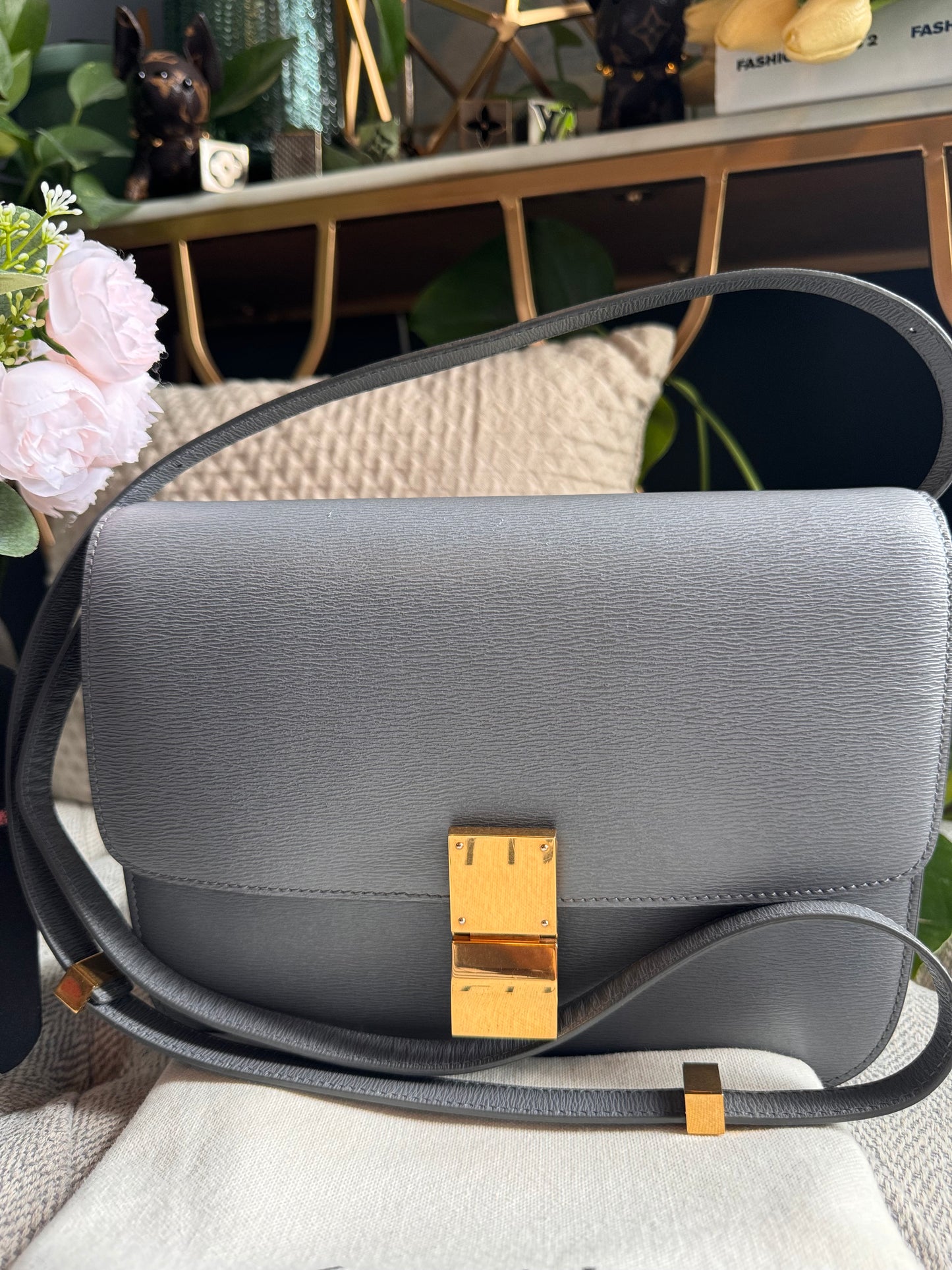 Celine Medium Box Bag in Grey