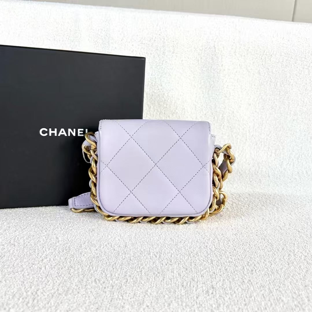 PREORDER ONLY Chanel 2021-2024 Mini Quilted Calfskin Framing Chain Flap crossbody bag
