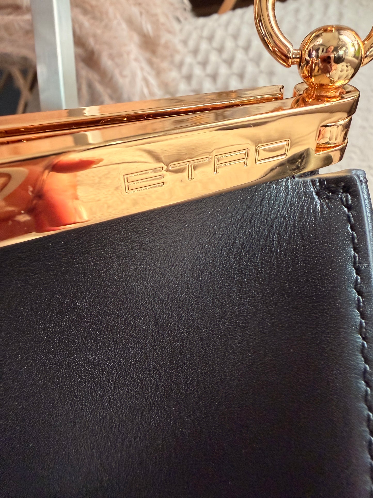 ETRO Small Vela in Black with Gold Hardware