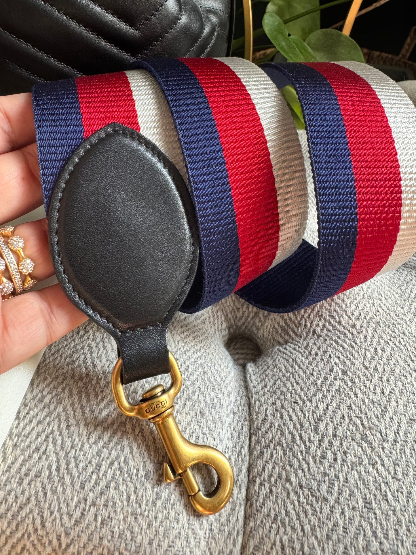 Gucci Calfskin Matelasse Sylvie Web GG Marmont Bucket Bag