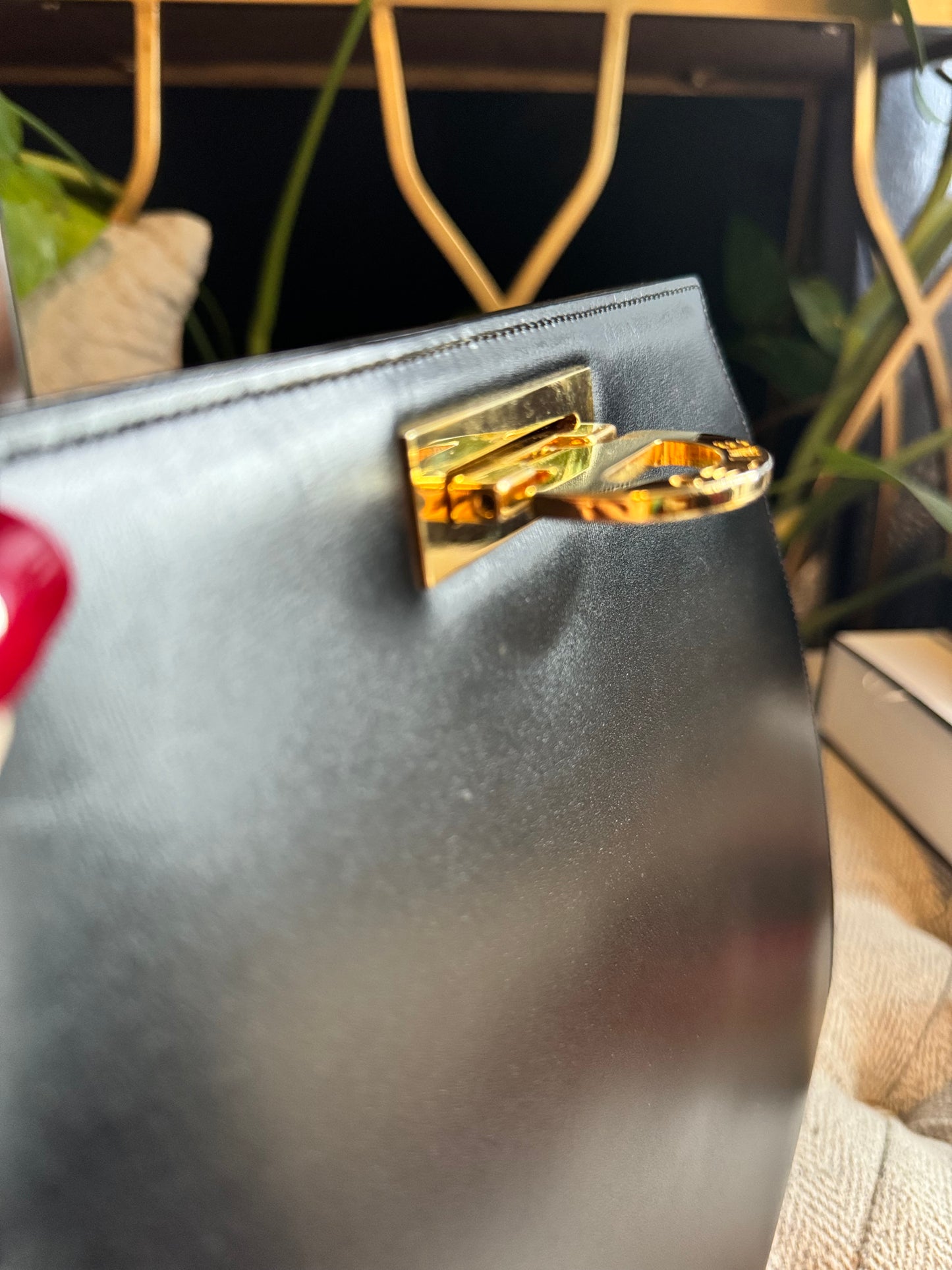 Celine Vintage Crossbody/Shoulder bag in Black, Gold Hardware