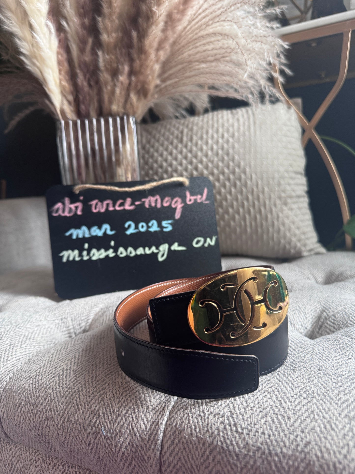 Hermes Belt with Gold Buckle
